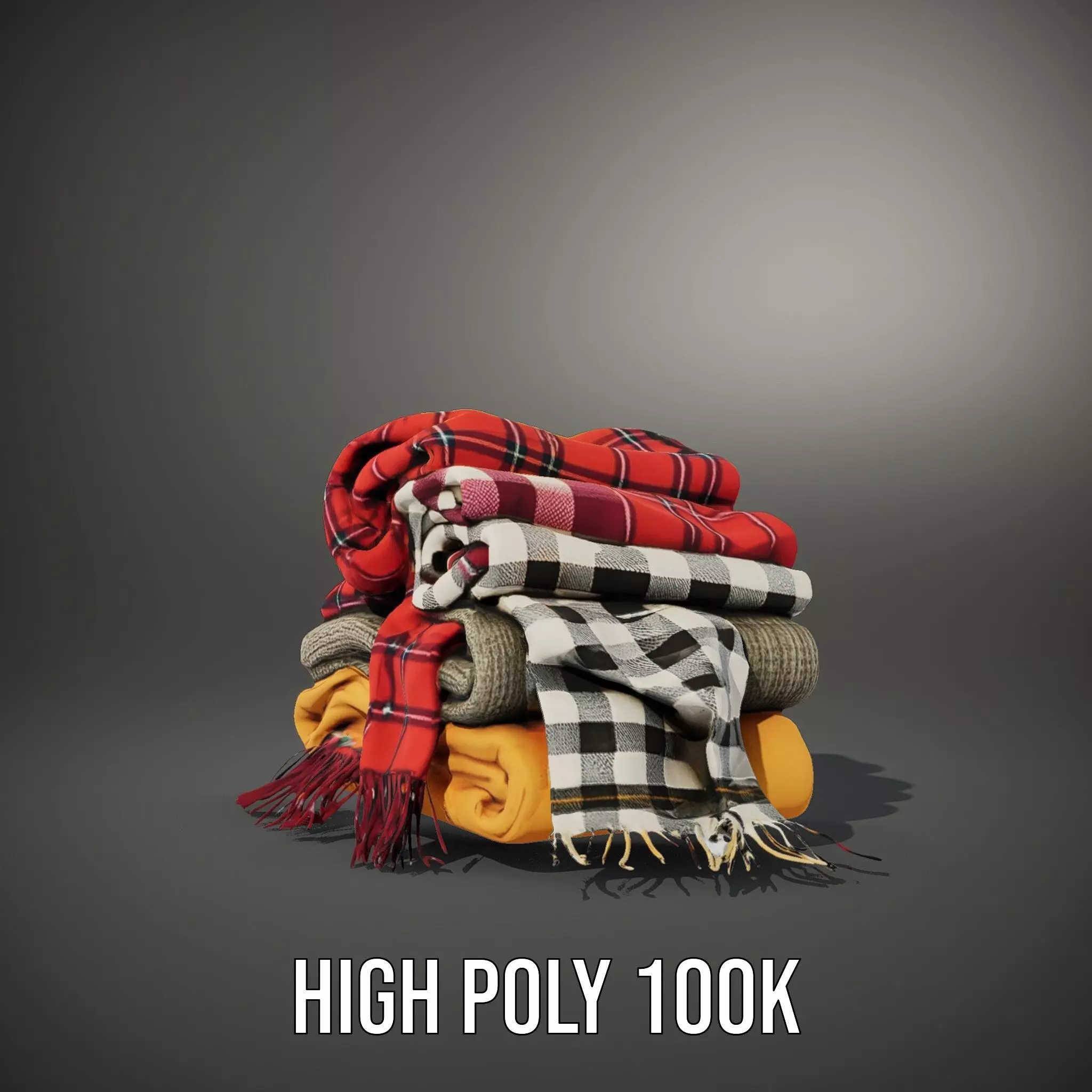 Cozy Wool Scarf model pack Low-poly 3D model_9
