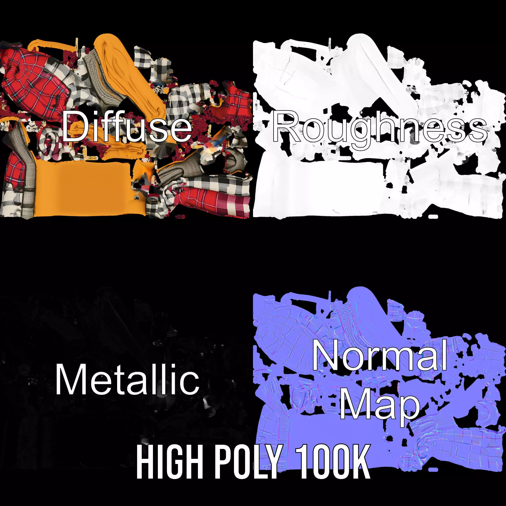 Cozy Wool Scarf model pack Low-poly 3D model_4