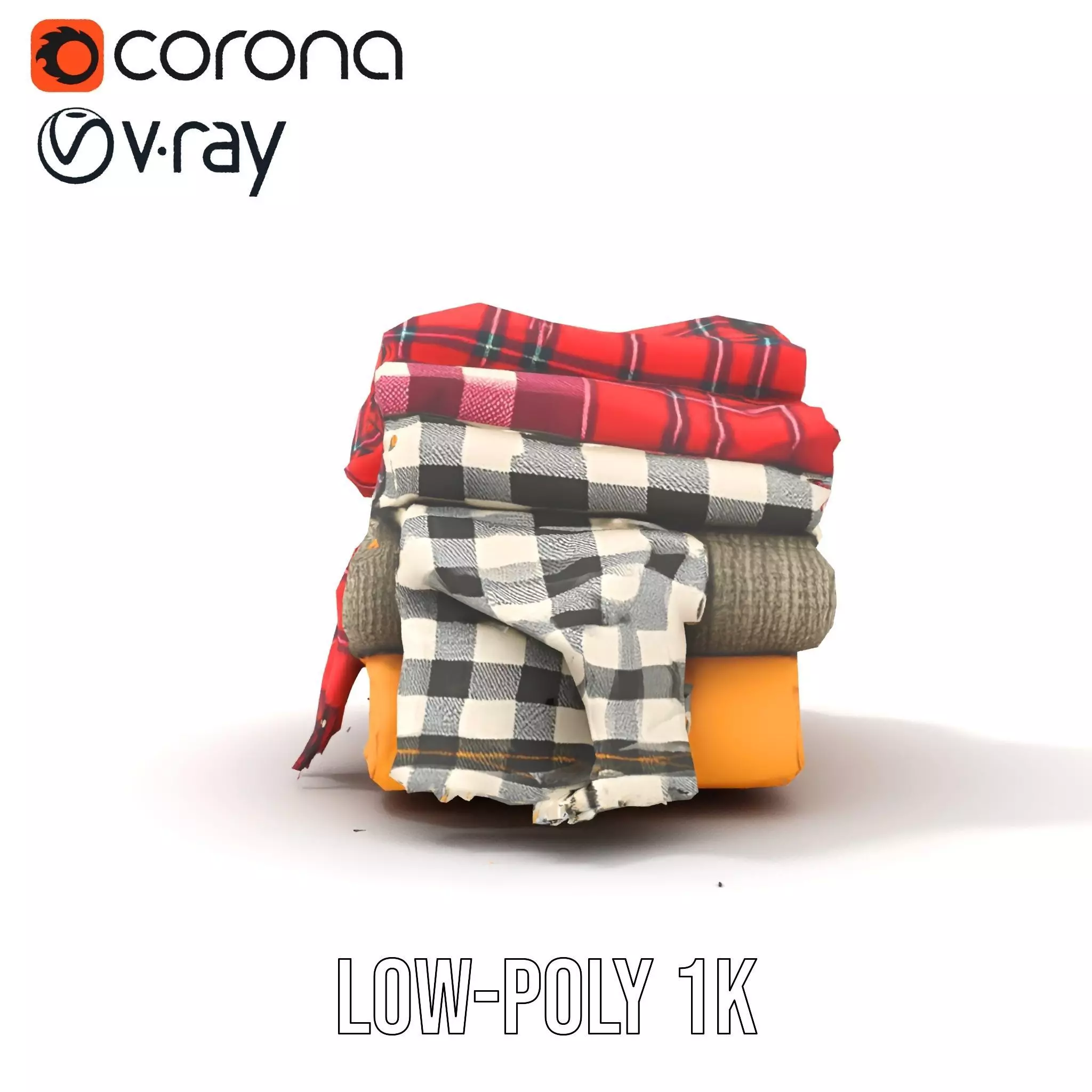Cozy Wool Scarf model pack Low-poly 3D model_8