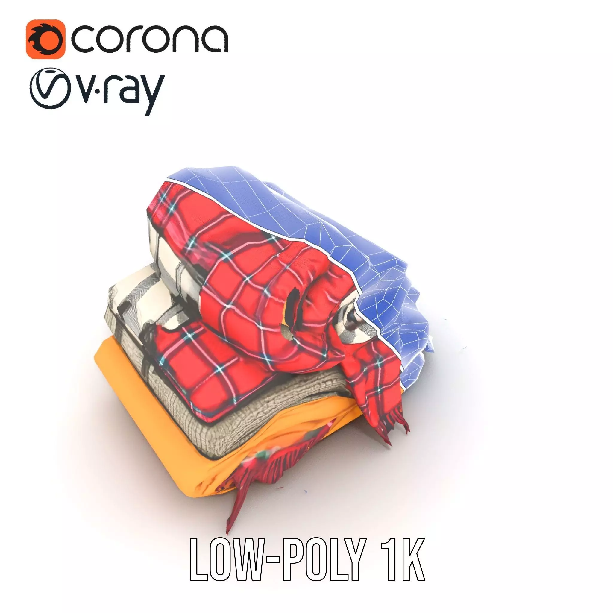 Cozy Wool Scarf model pack Low-poly 3D model_29