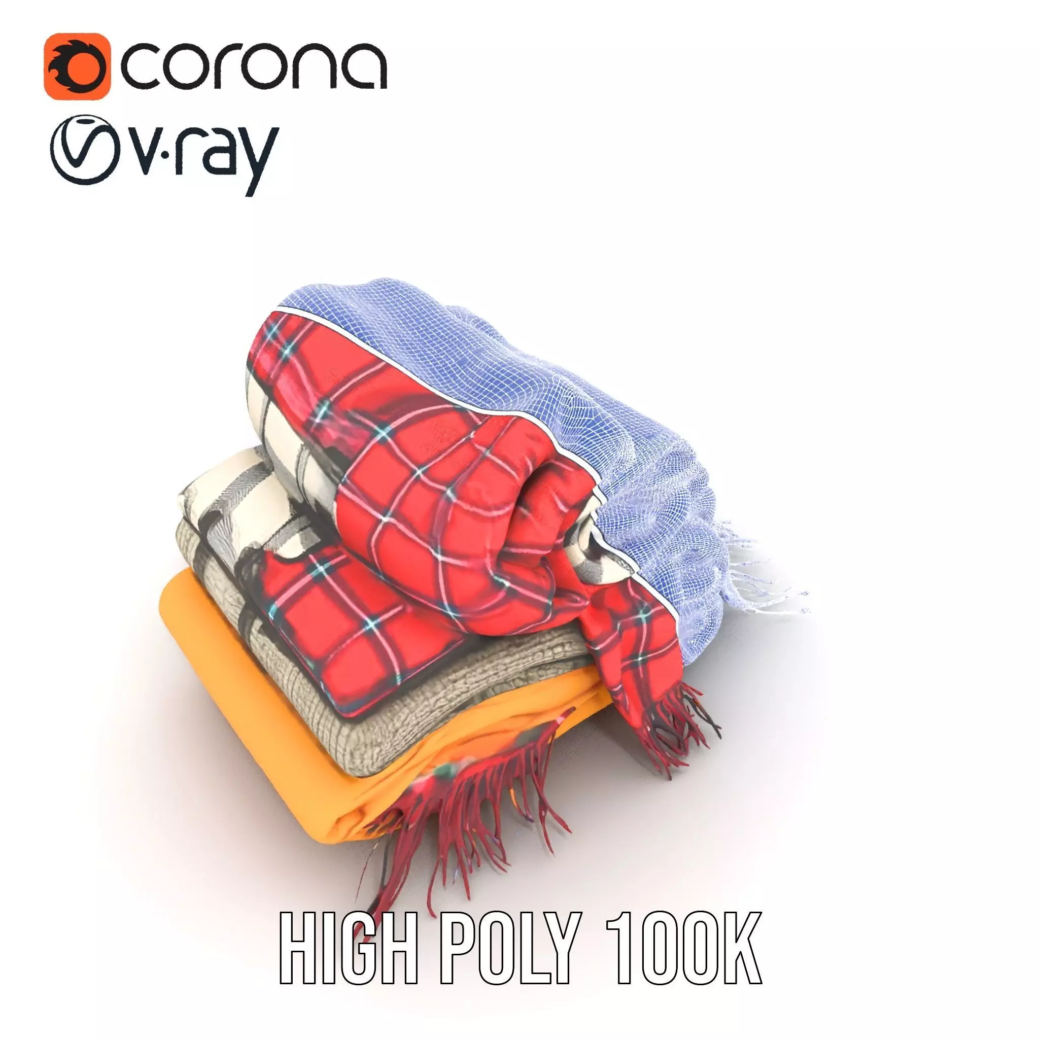 Cozy Wool Scarf model pack Low-poly 3D model_35