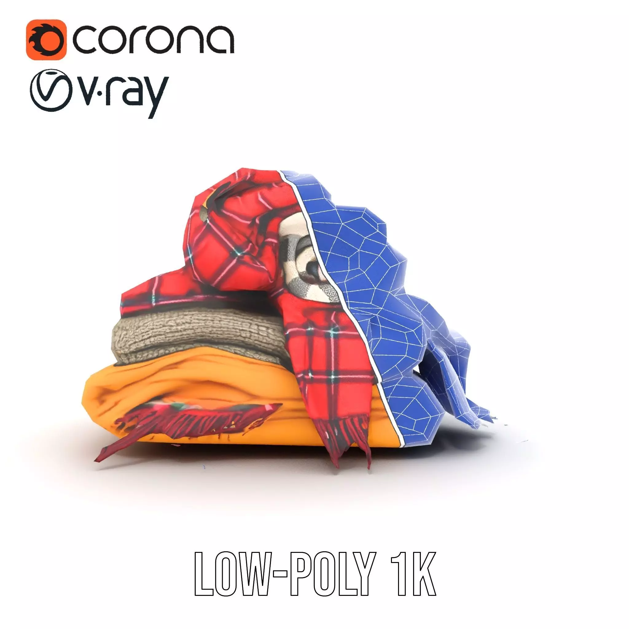 Cozy Wool Scarf model pack Low-poly 3D model_31