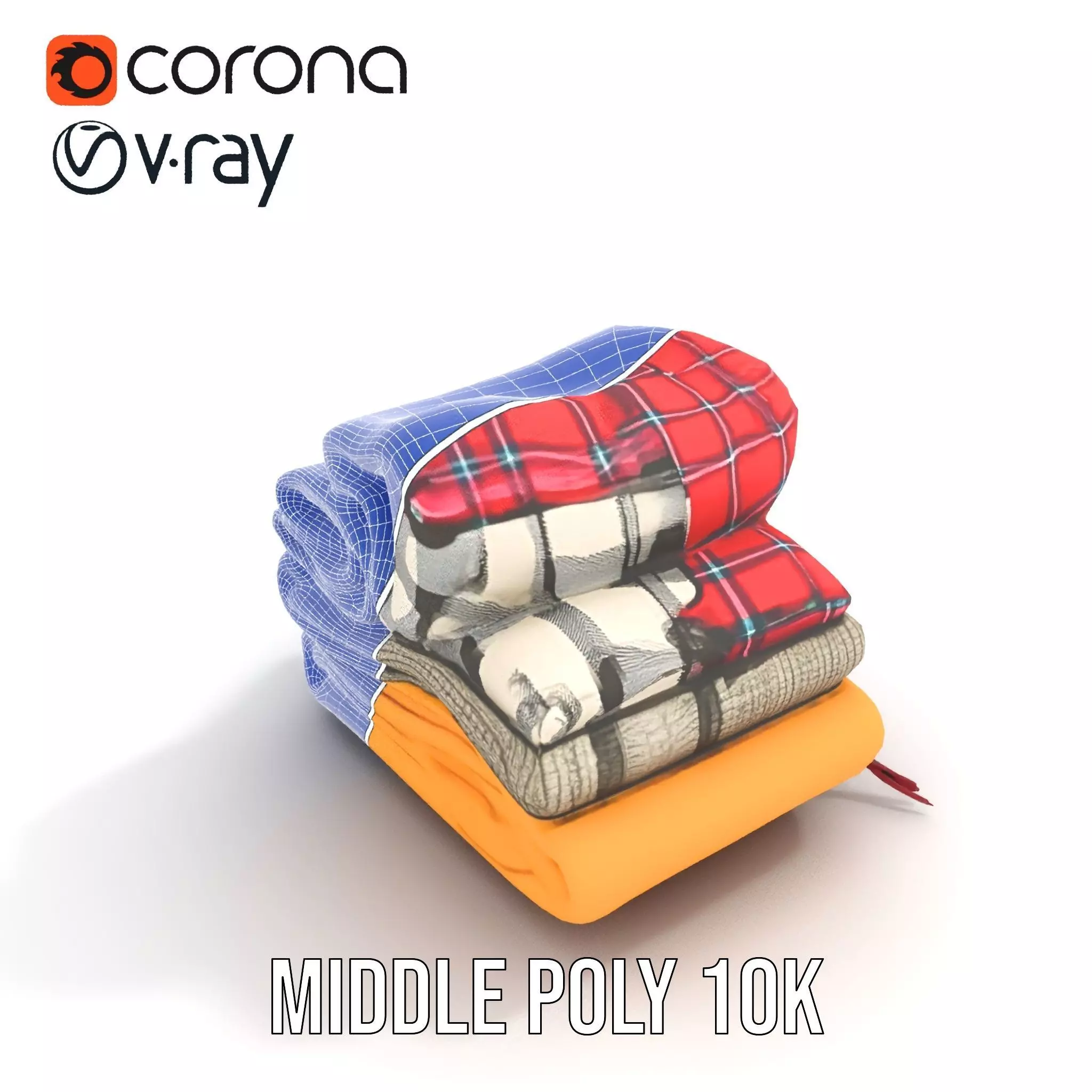 Cozy Wool Scarf model pack Low-poly 3D model_17