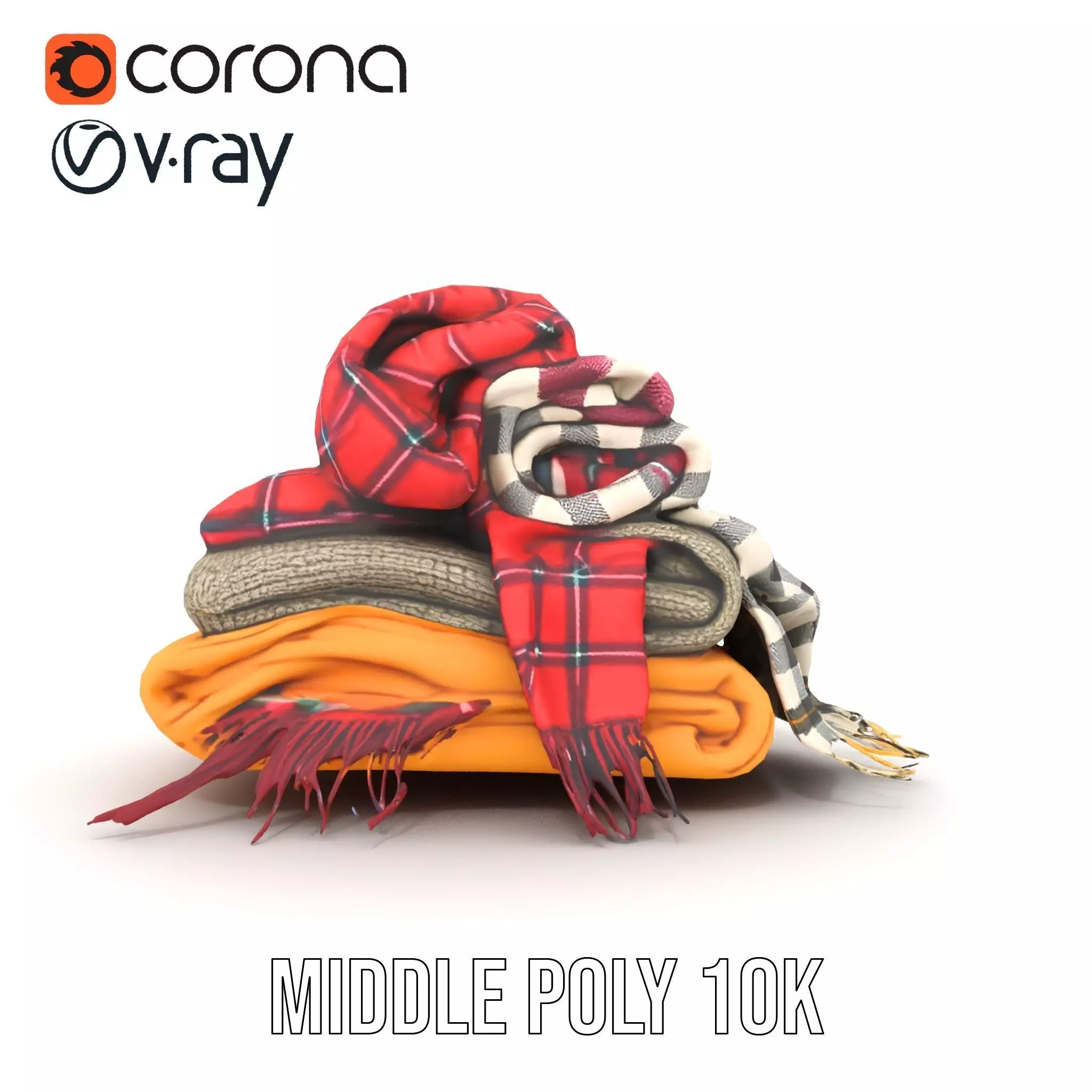 Cozy Wool Scarf model pack Low-poly 3D model_12