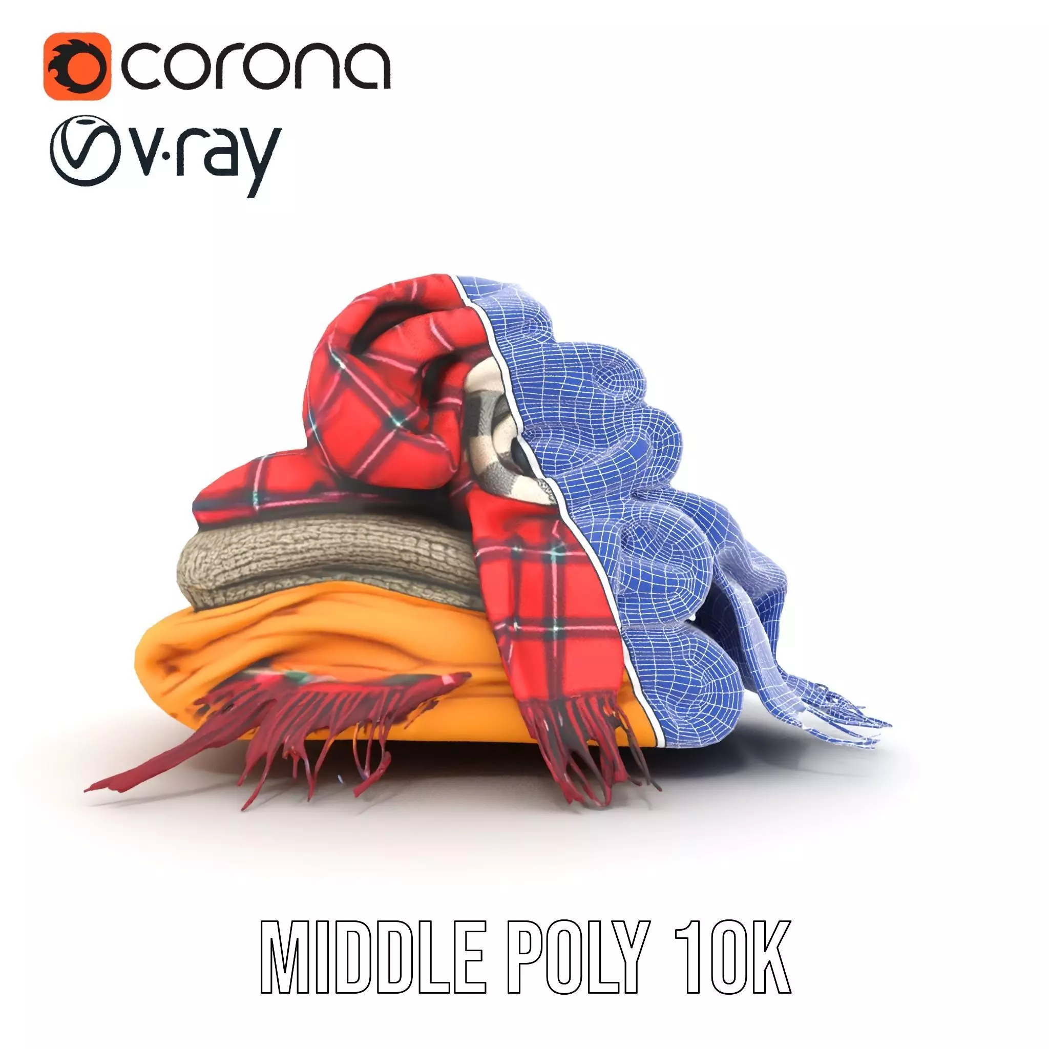 Cozy Wool Scarf model pack Low-poly 3D model_30