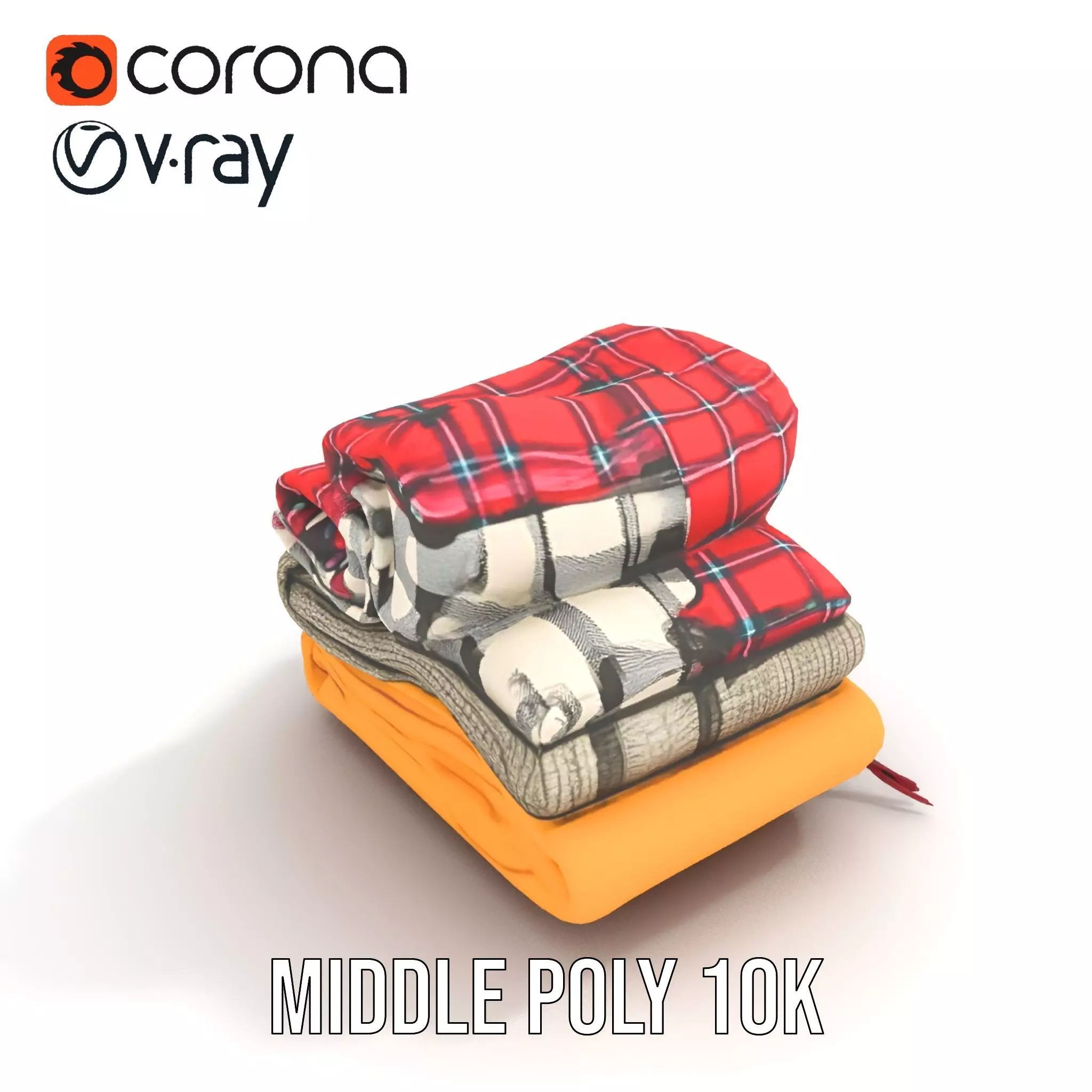 Cozy Wool Scarf model pack Low-poly 3D model_7