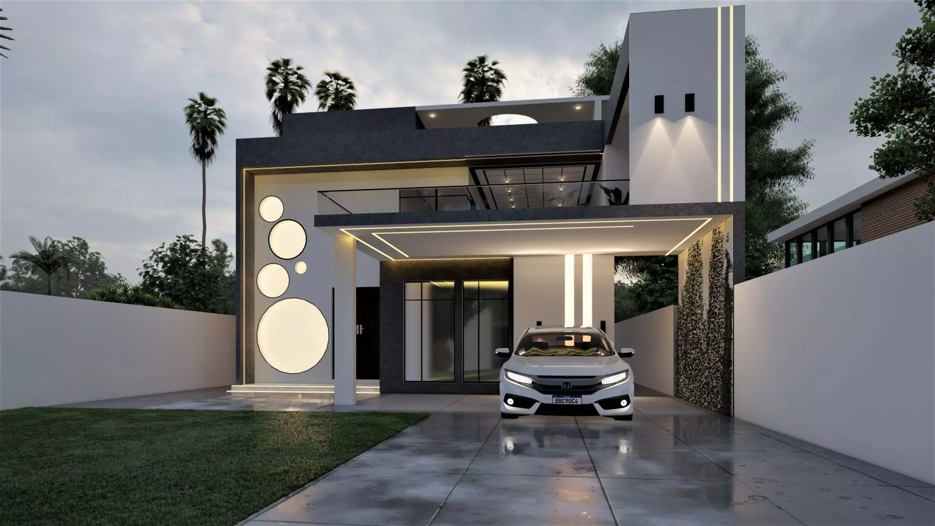 Modern Contemporary House 3D Model - SketchUp  AutoCAD  3D model_3