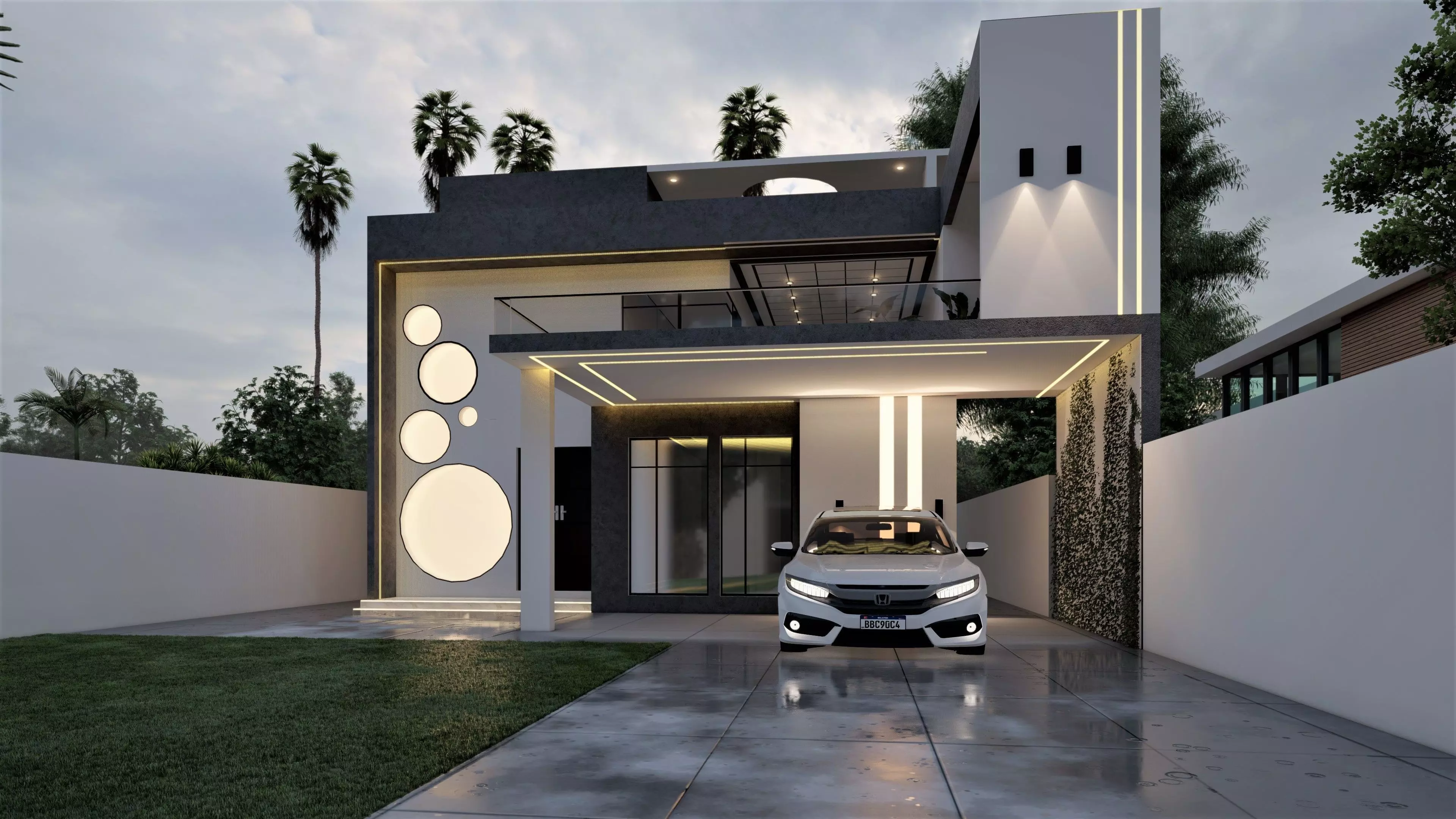 Modern Contemporary House 3D Model - SketchUp  AutoCAD  3D model_4