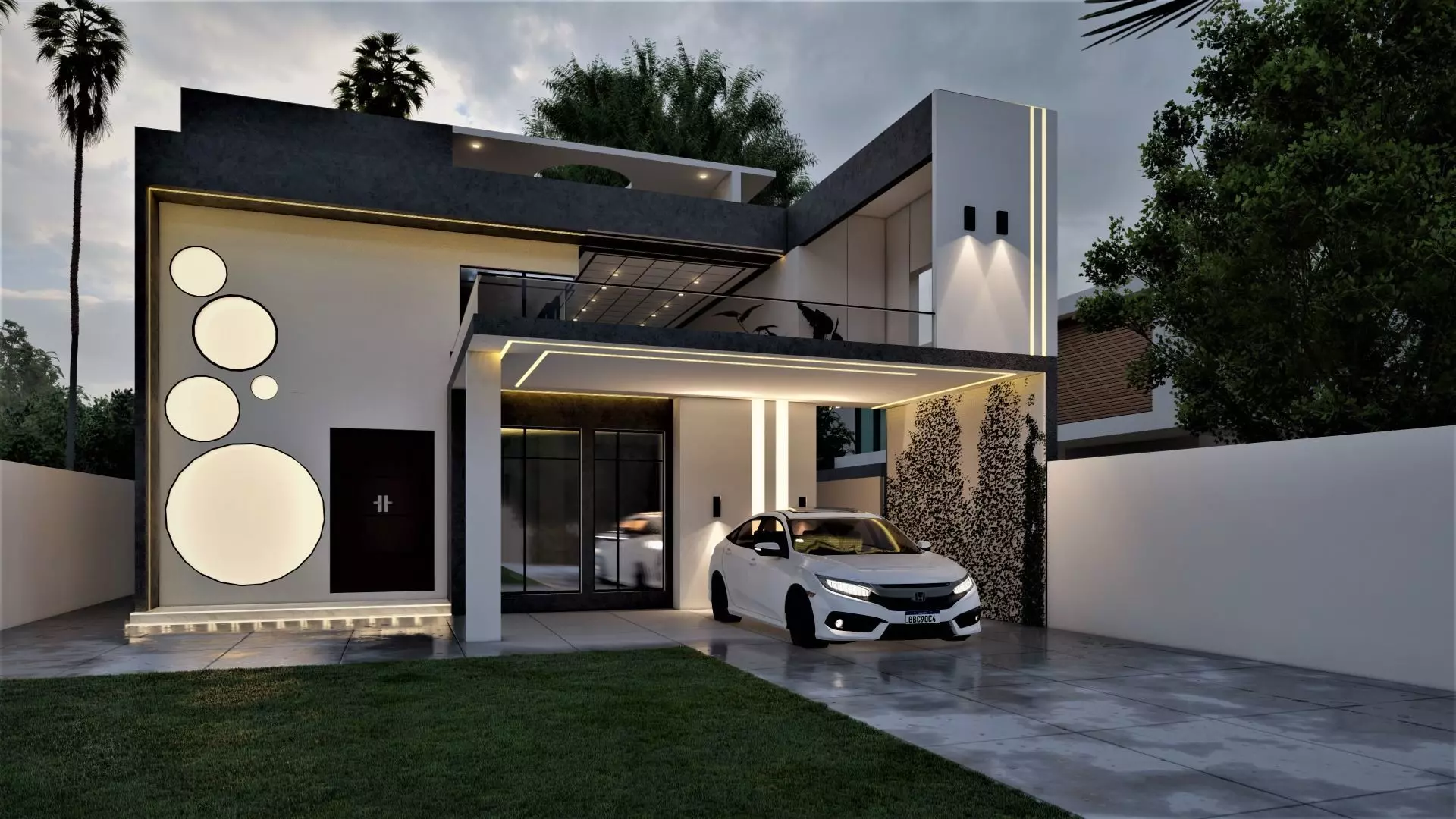 Modern Contemporary House 3D Model - SketchUp  AutoCAD  3D model_0