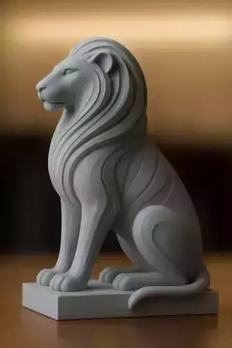 Lion Statue 3D Model for 3D Printing