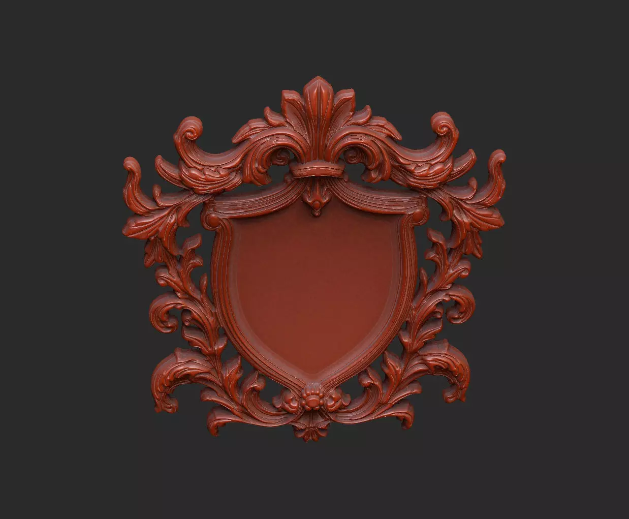 crest brasao escudo shield  lis sign logo heraldic gothic 3D print model_4