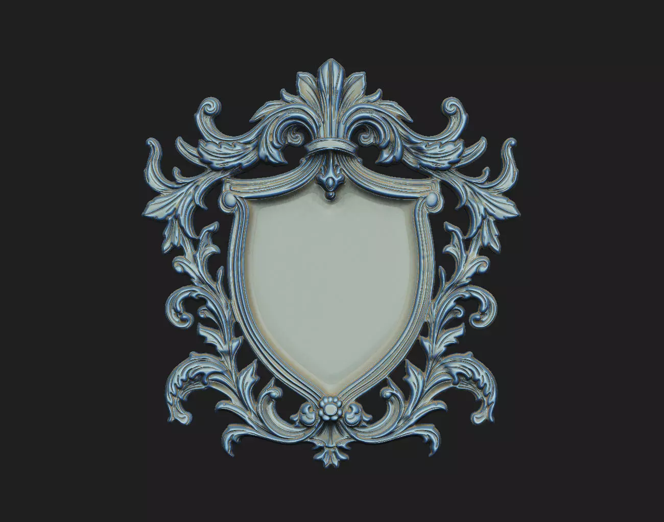 crest brasao escudo shield  lis sign logo heraldic gothic 3D print model_7