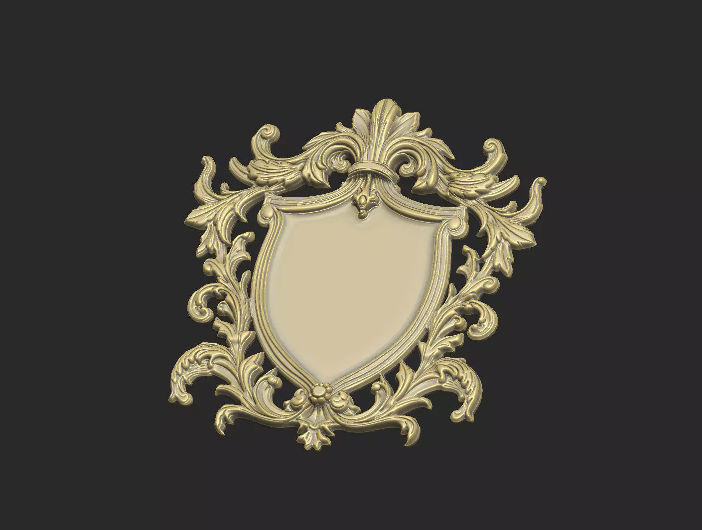 crest brasao escudo shield  lis sign logo heraldic gothic 3D print model_3