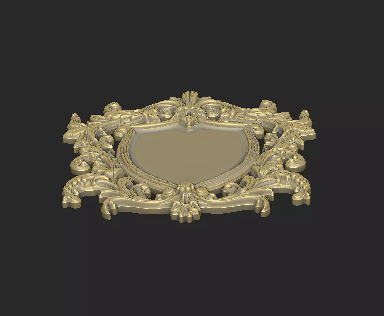 crest brasao escudo shield  lis sign logo heraldic gothic 3D print model_2