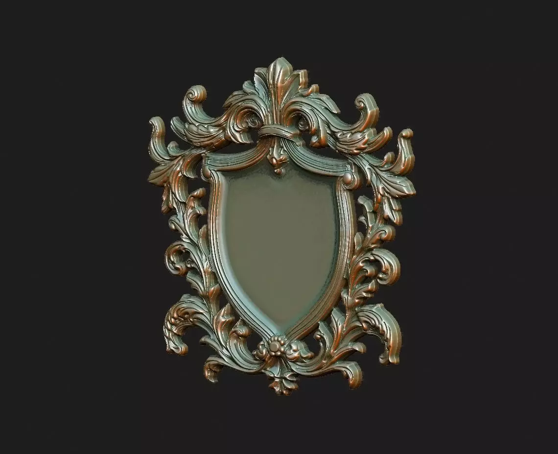 crest brasao escudo shield  lis sign logo heraldic gothic 3D print model_0