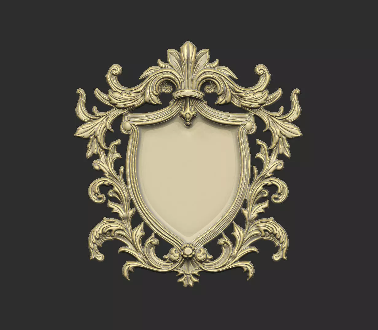 crest brasao escudo shield  lis sign logo heraldic gothic 3D print model_1