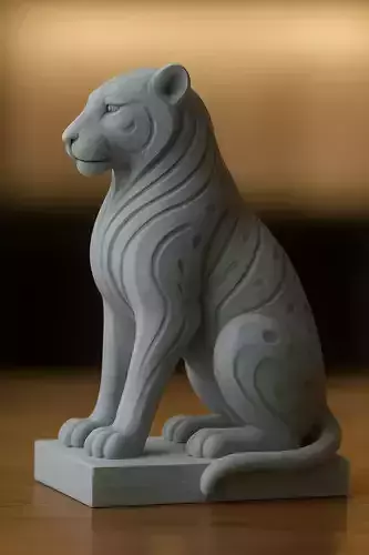 Leopard Statue 3D Model for 3D Printing