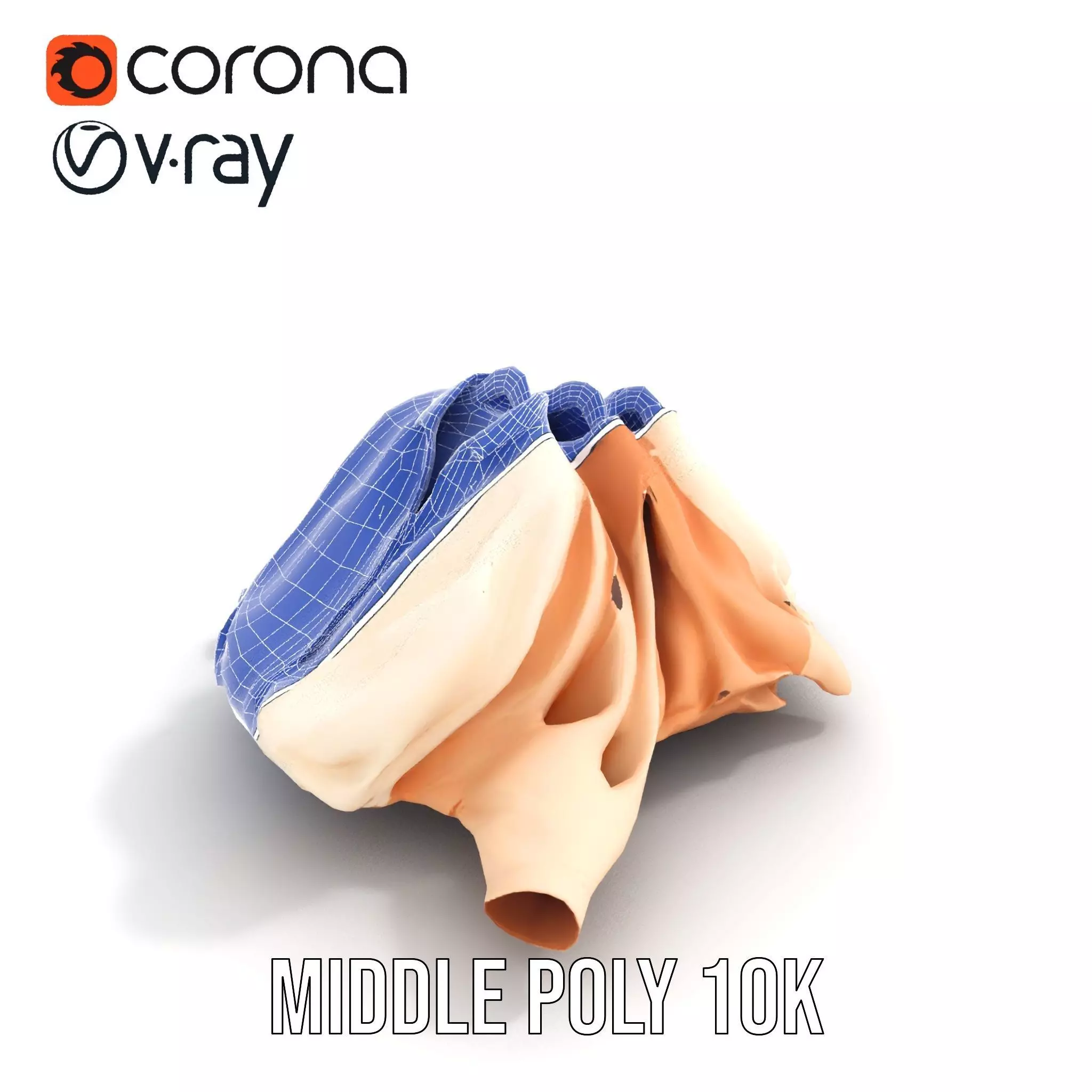 Elegant Beige Shirts model pack Low-poly 3D model_10