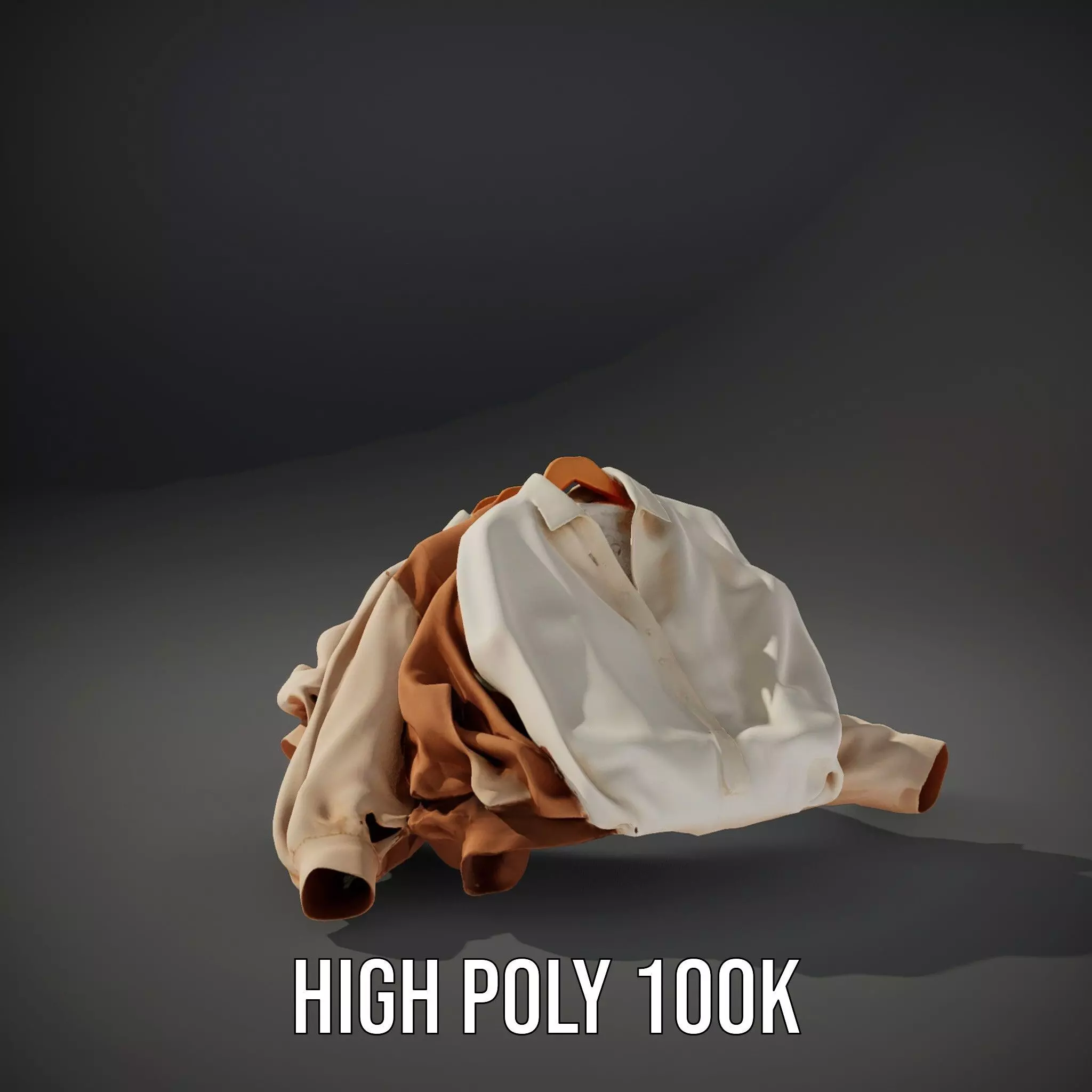 Elegant Beige Shirts model pack Low-poly 3D model_12