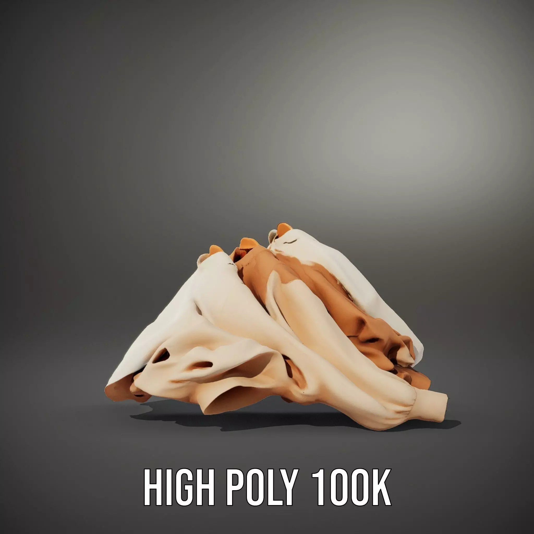 Elegant Beige Shirts model pack Low-poly 3D model_9