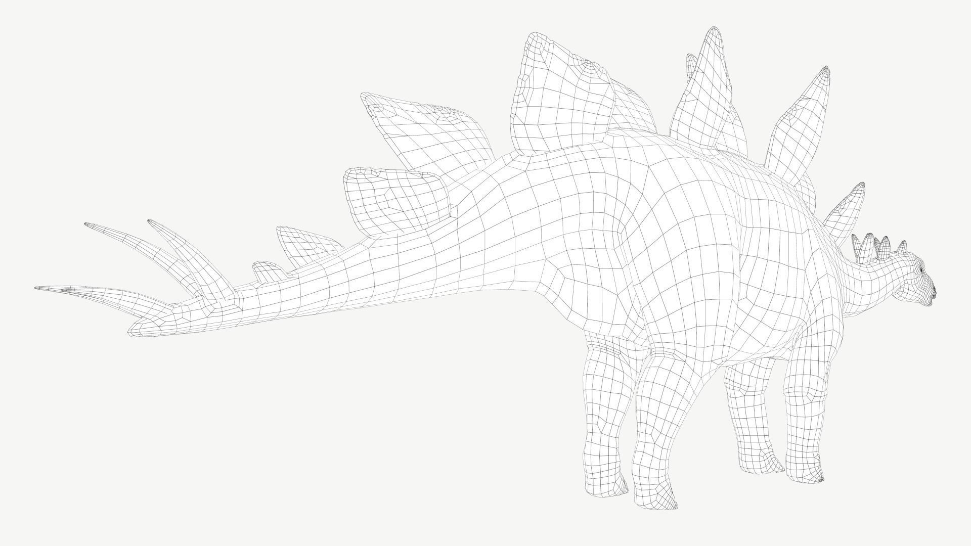 Stegosaurus dinosaur Low-poly 3D model_6
