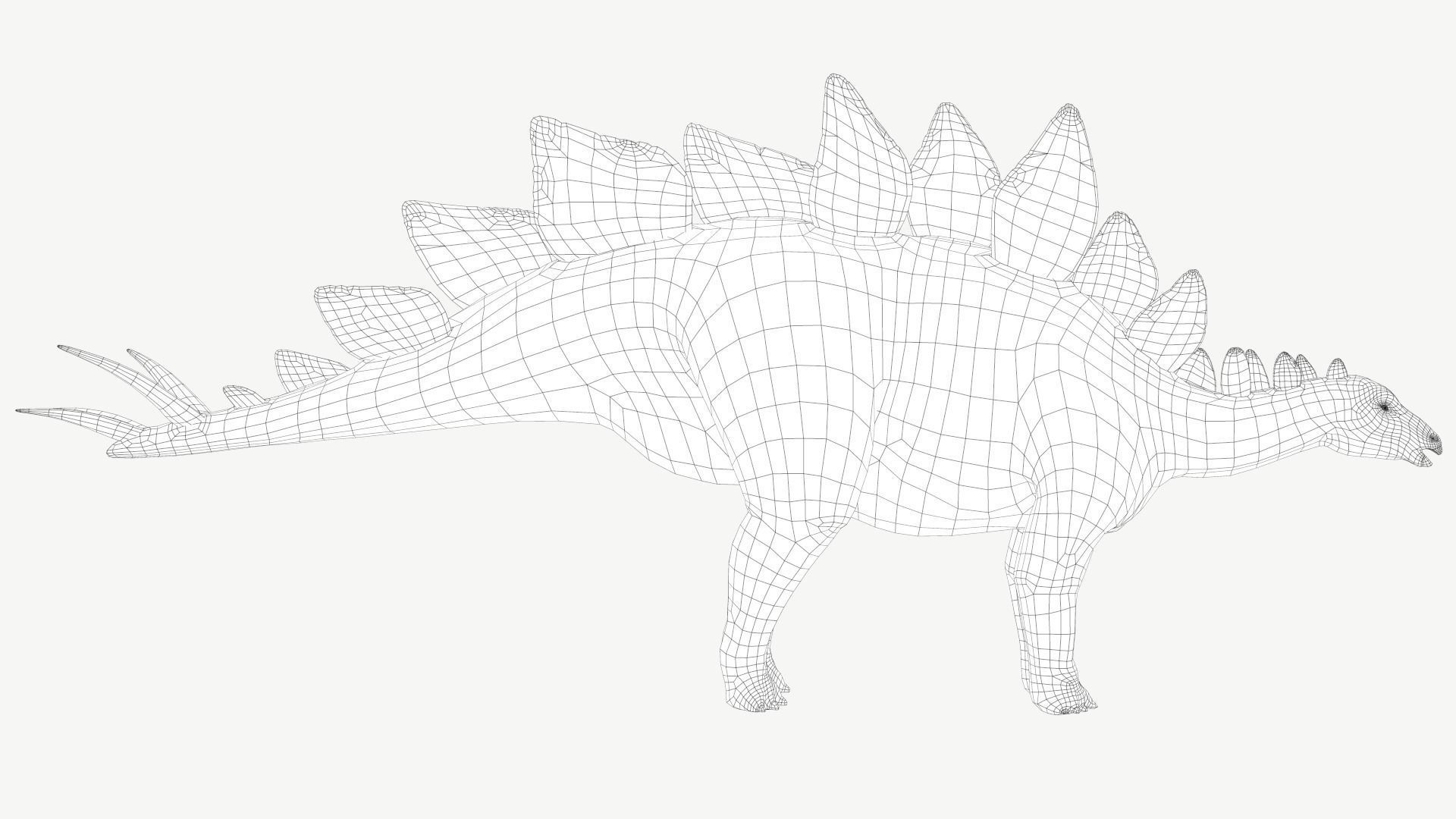 Stegosaurus dinosaur Low-poly 3D model_4