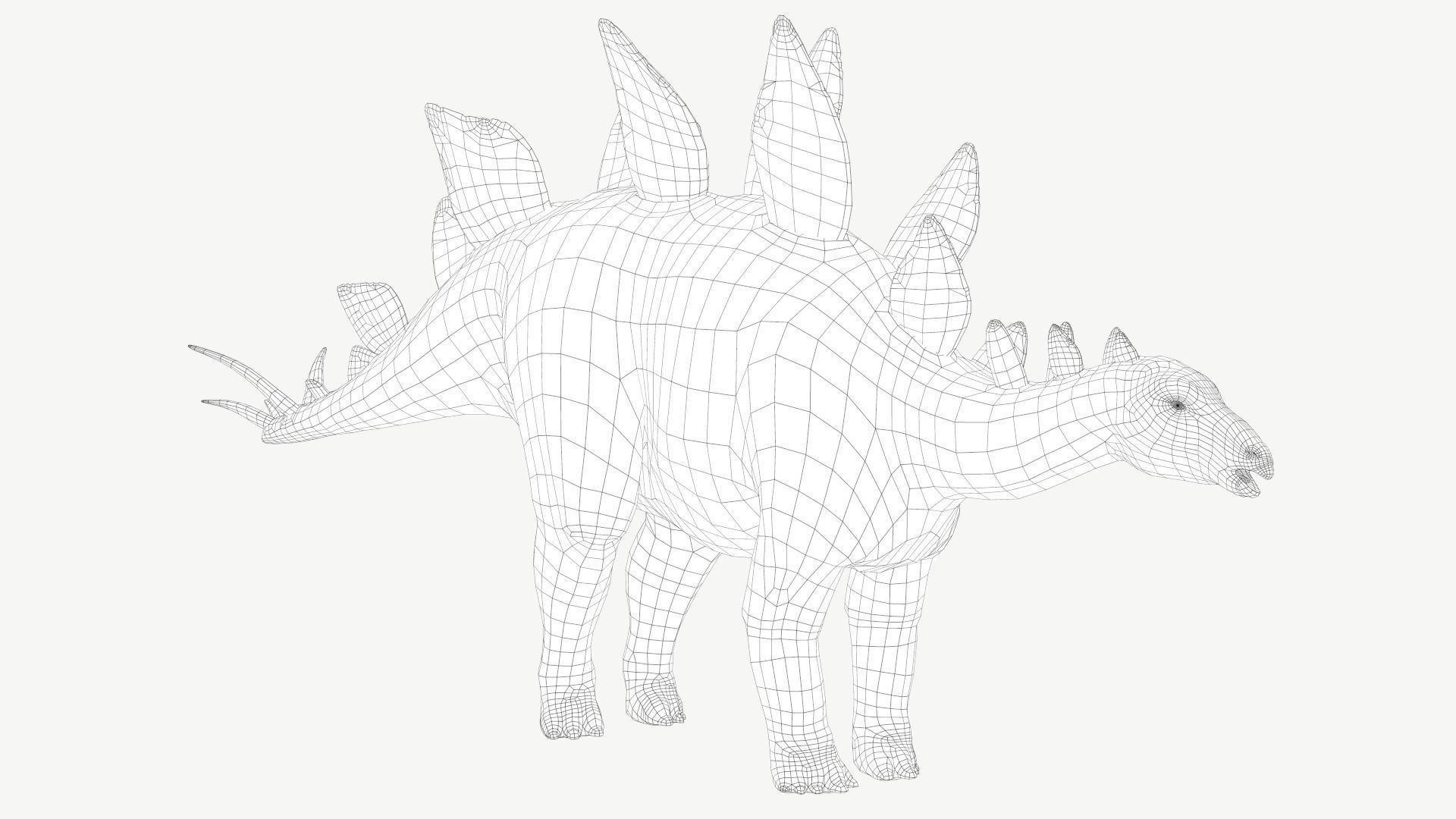 Stegosaurus dinosaur Low-poly 3D model_2
