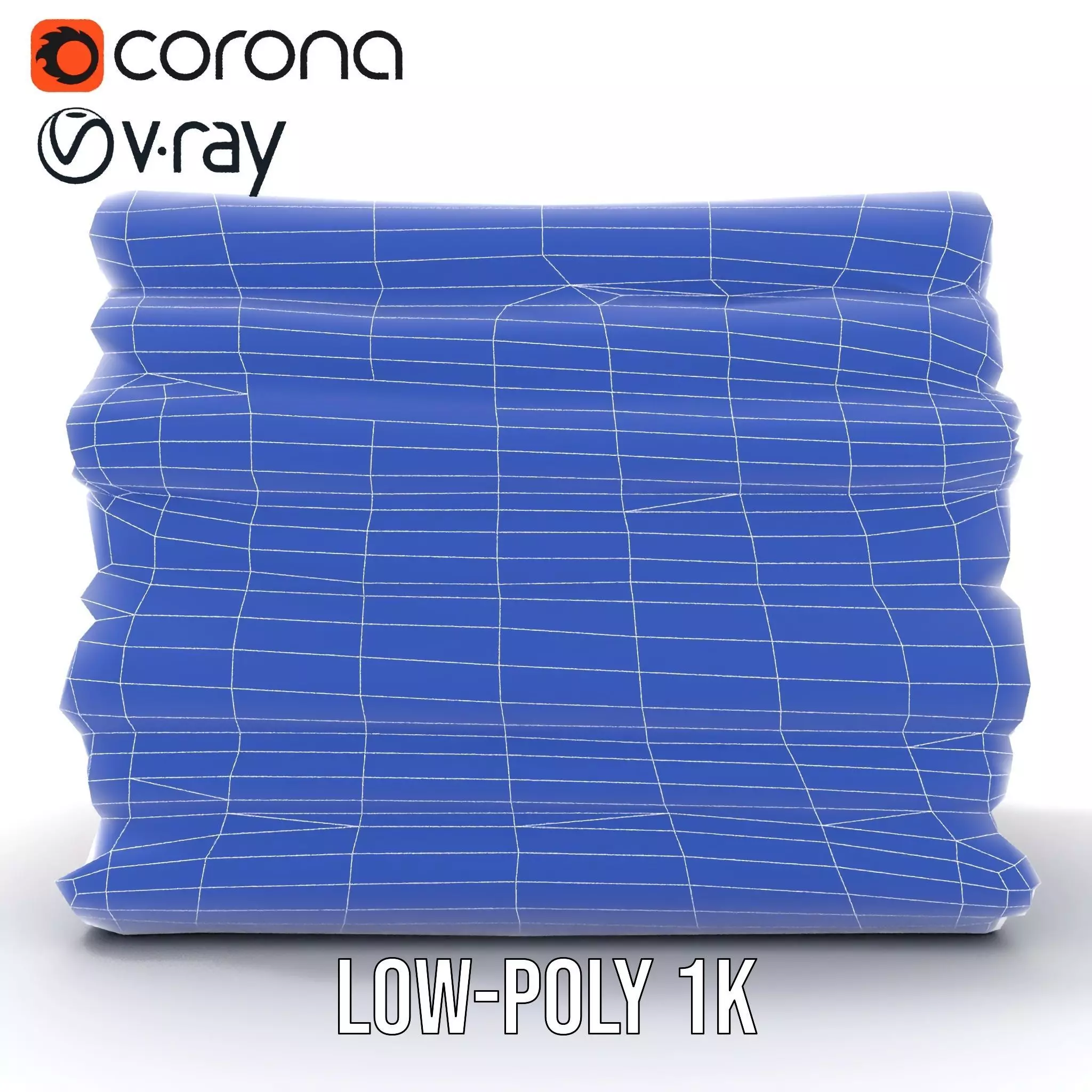 Striped Towel Collection model pack Low-poly 3D model_25