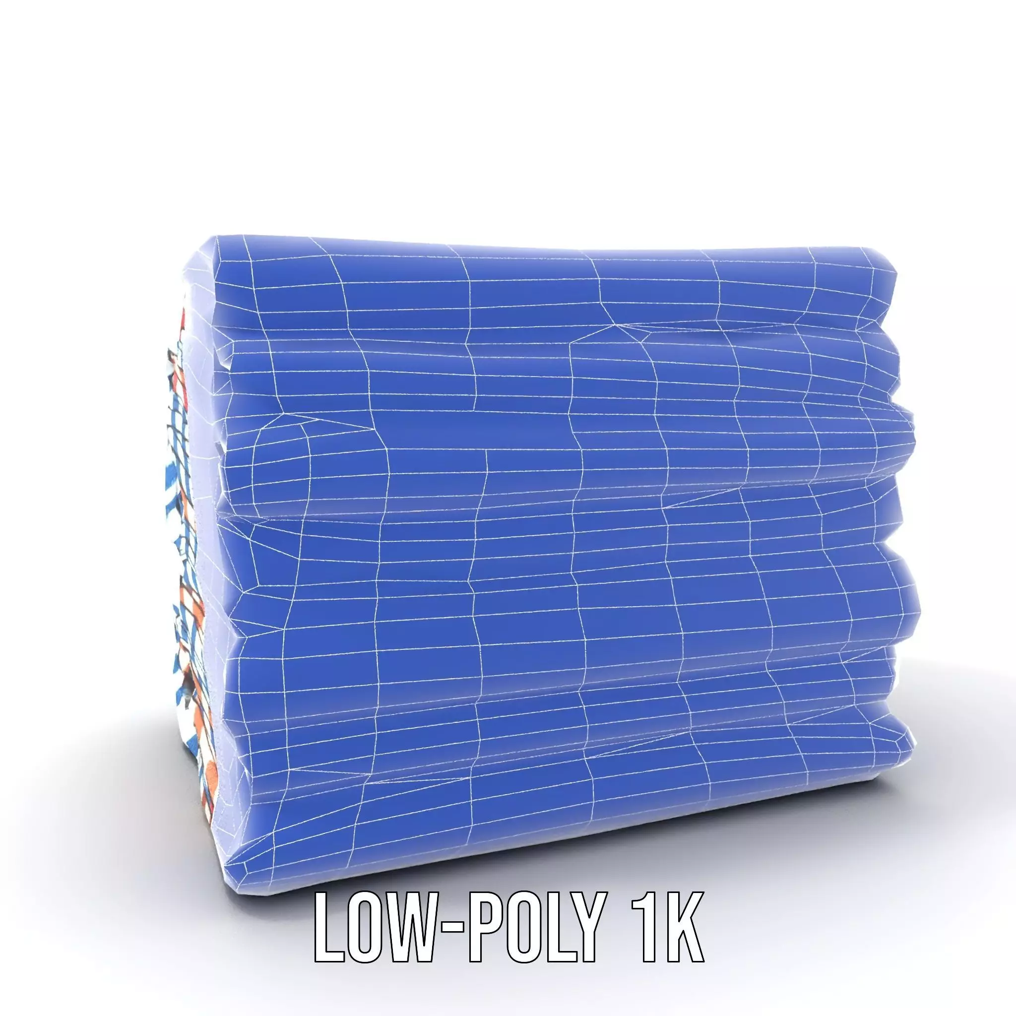 Striped Towel Collection model pack Low-poly 3D model_12