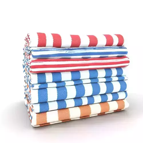 Striped Towel Collection model pack Low-poly 3D model Striped Towel Collection model pack Low-poly 3D model