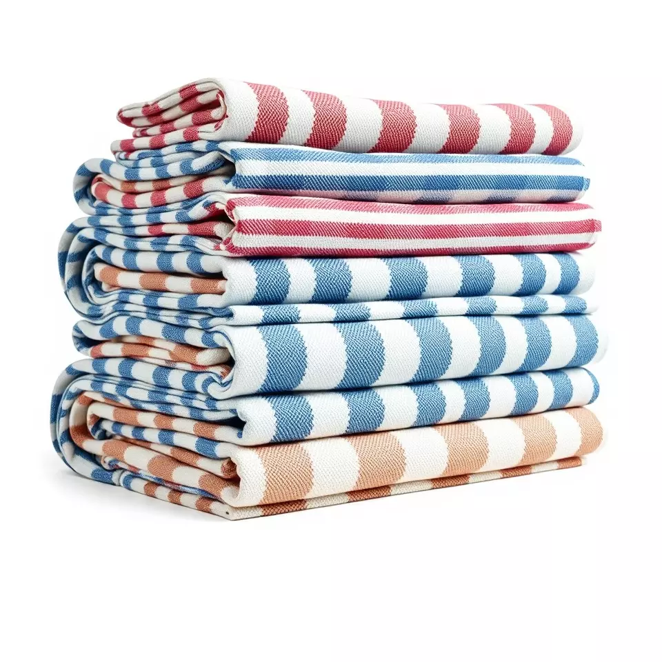Striped Towel Collection model pack Low-poly 3D model_2