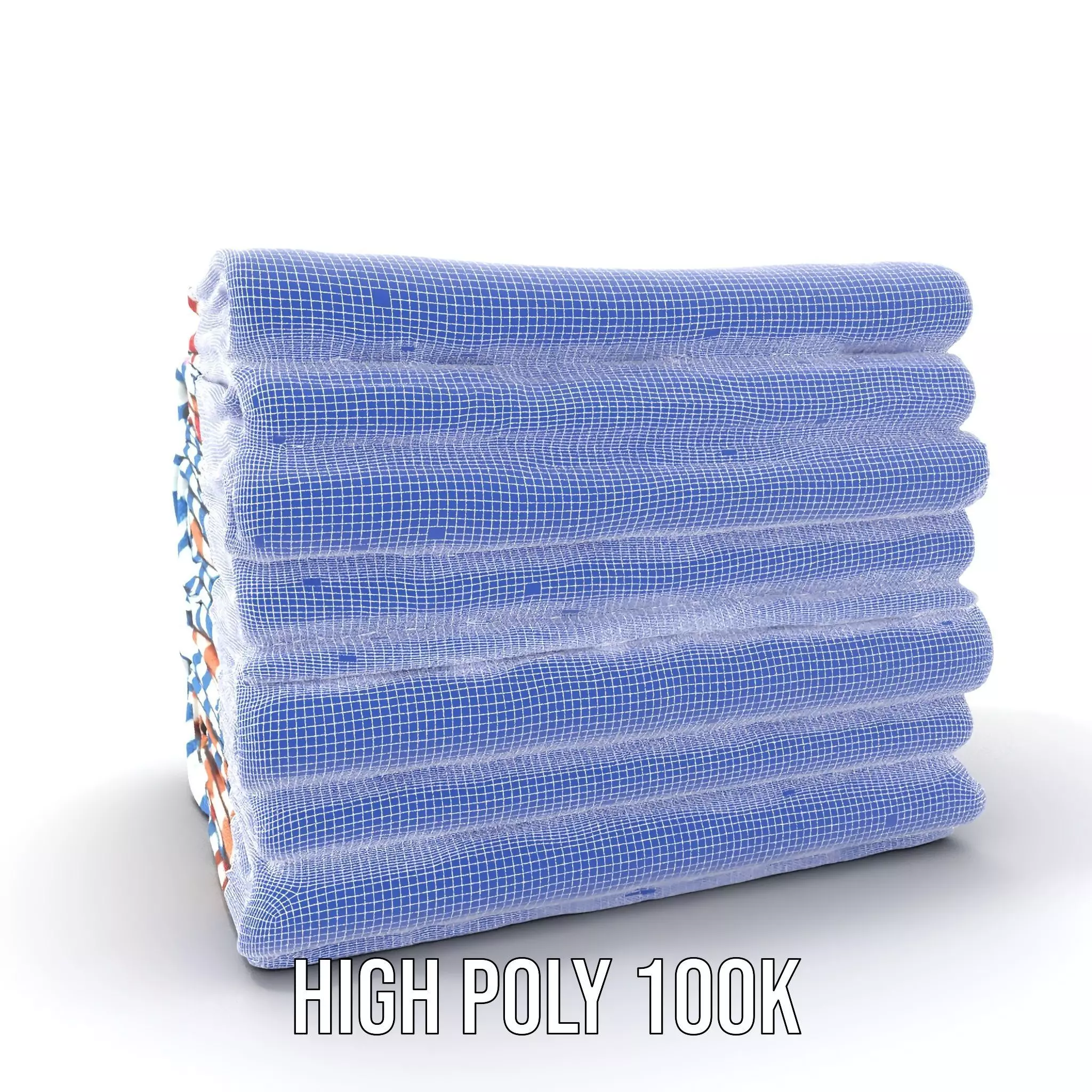 Striped Towel Collection model pack Low-poly 3D model_4