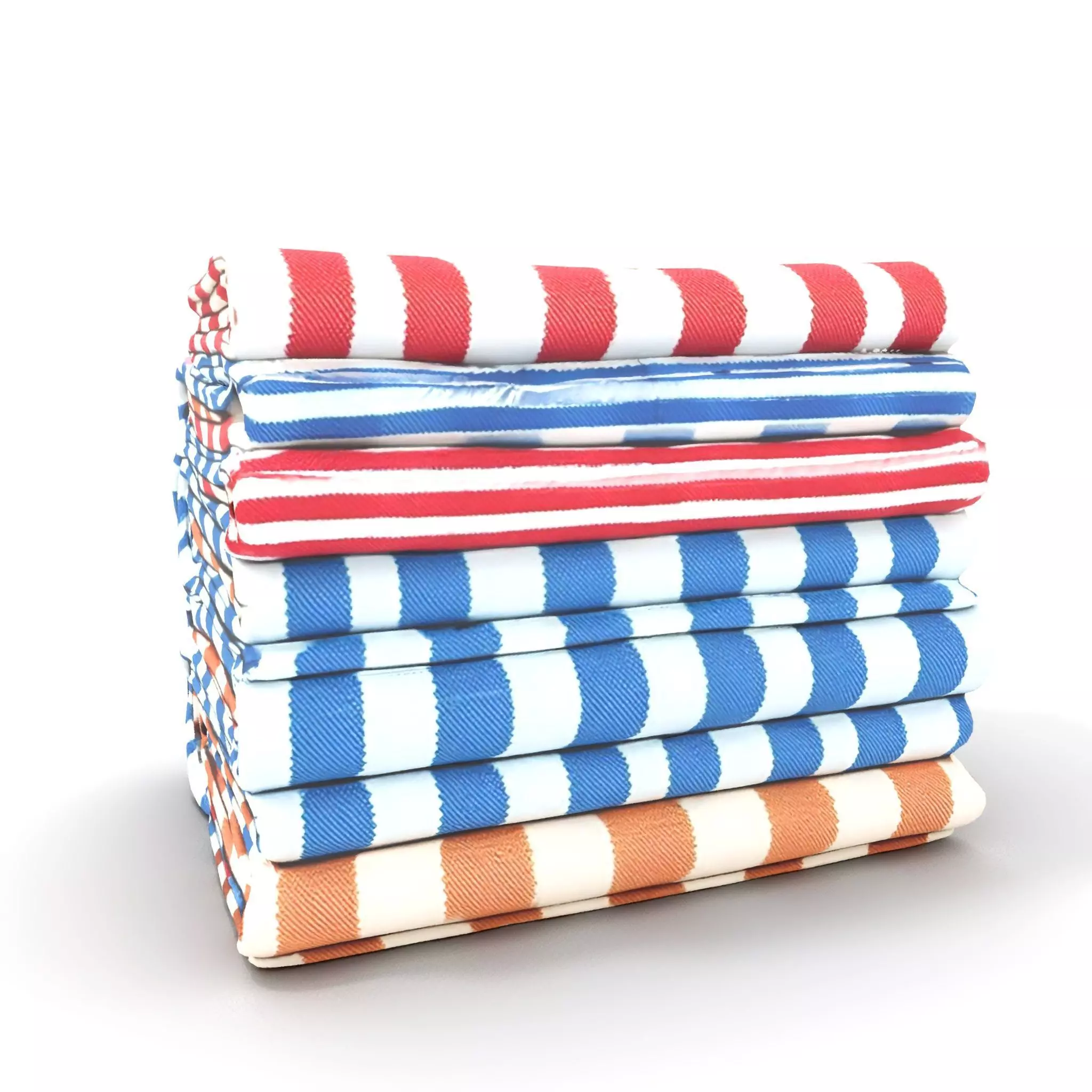 Striped Towel Collection model pack Low-poly 3D model_11