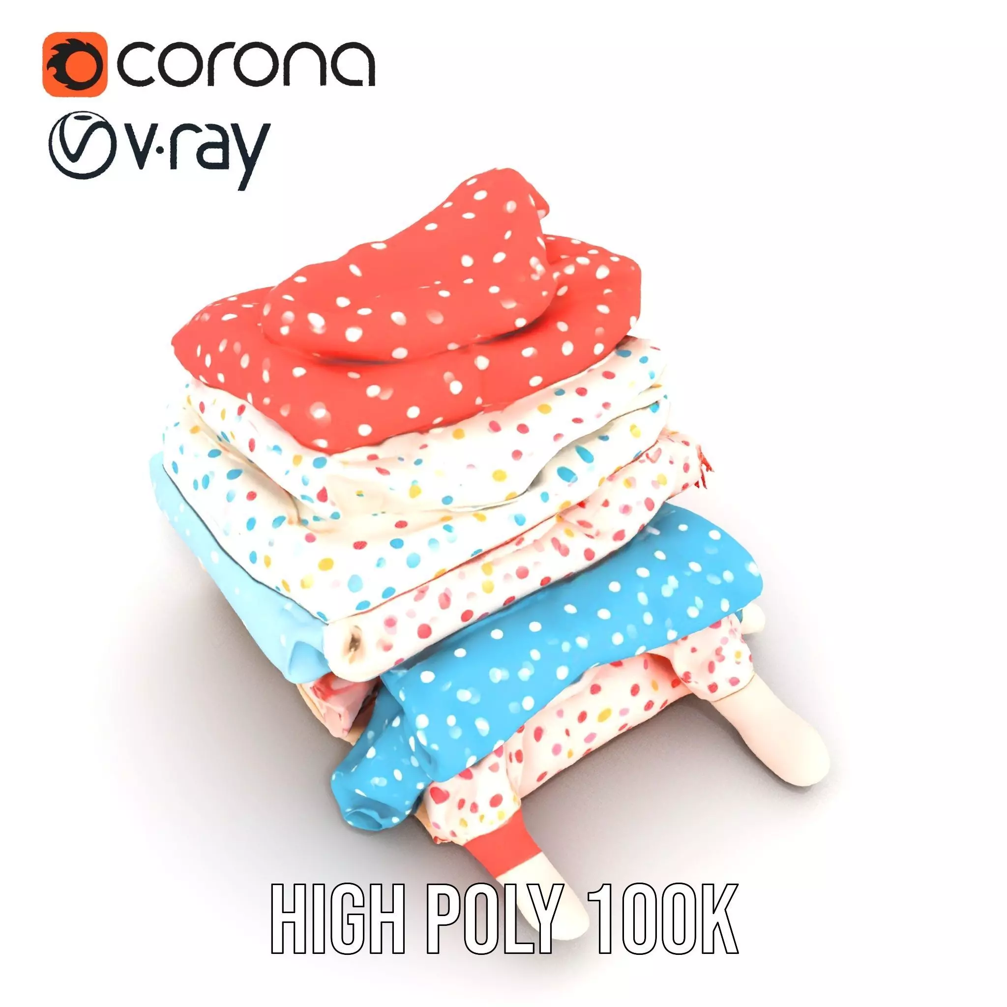 Colorful Polka Dot Fabric model pack Texture_26