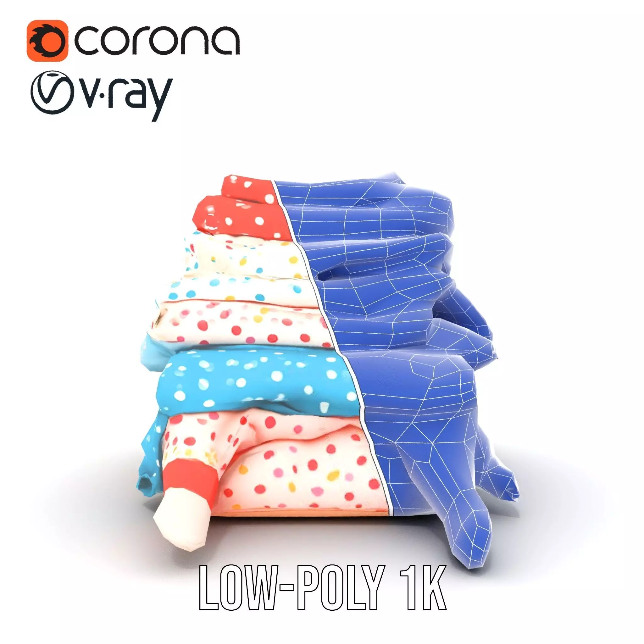 Colorful Polka Dot Fabric model pack Texture_31