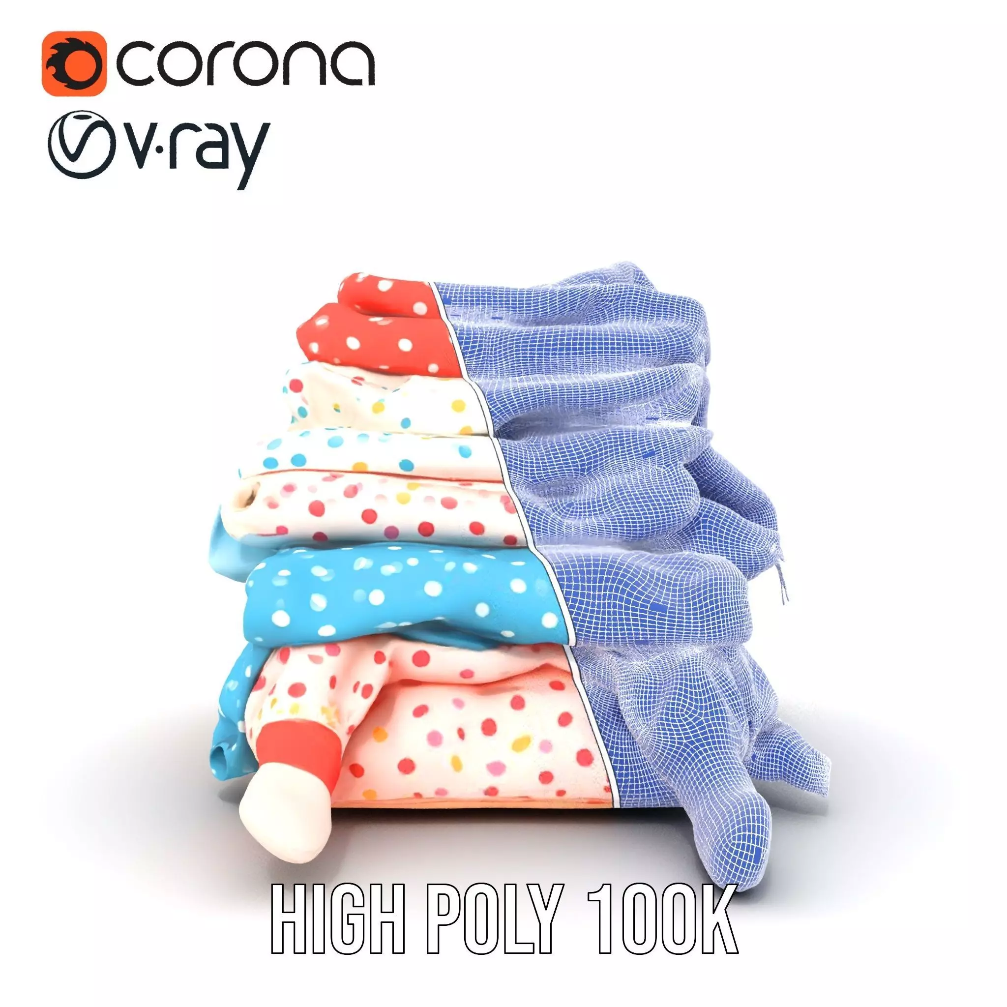 Colorful Polka Dot Fabric model pack Texture_34