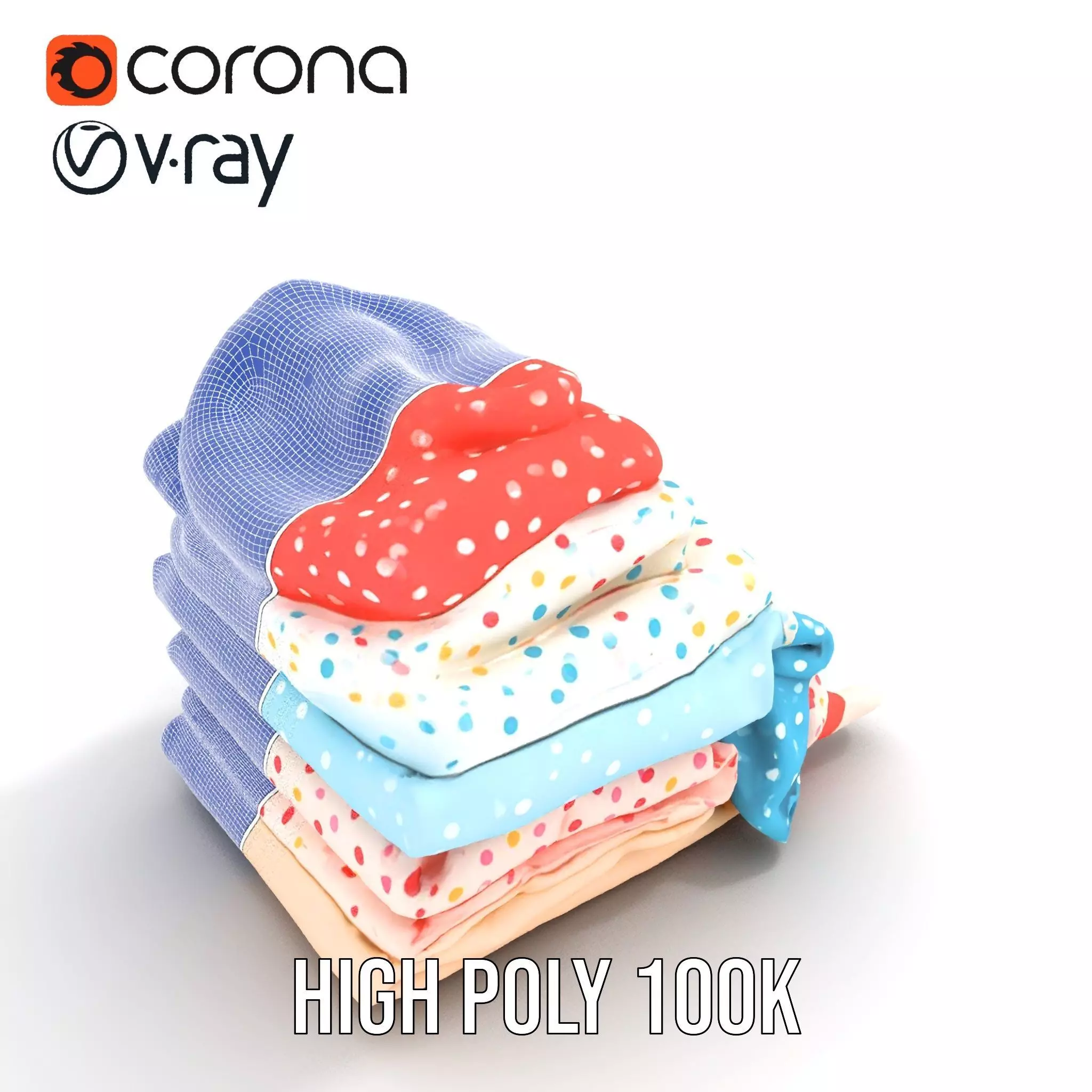 Colorful Polka Dot Fabric model pack Texture_33