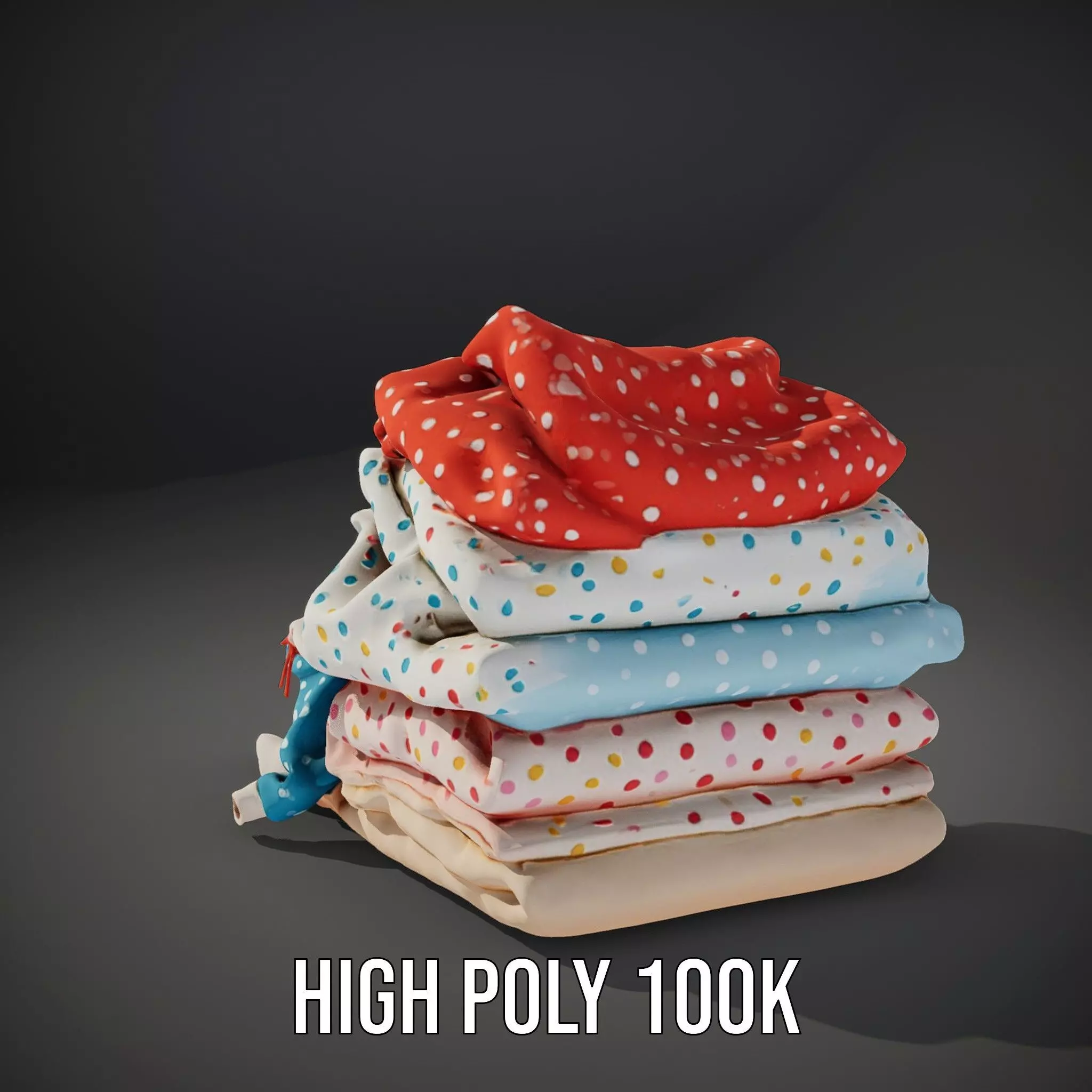 Colorful Polka Dot Fabric model pack Texture_10