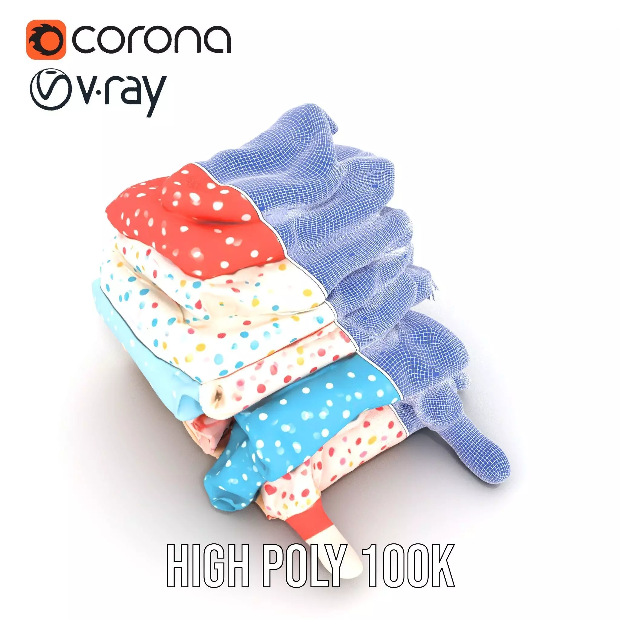 Colorful Polka Dot Fabric model pack Texture_29