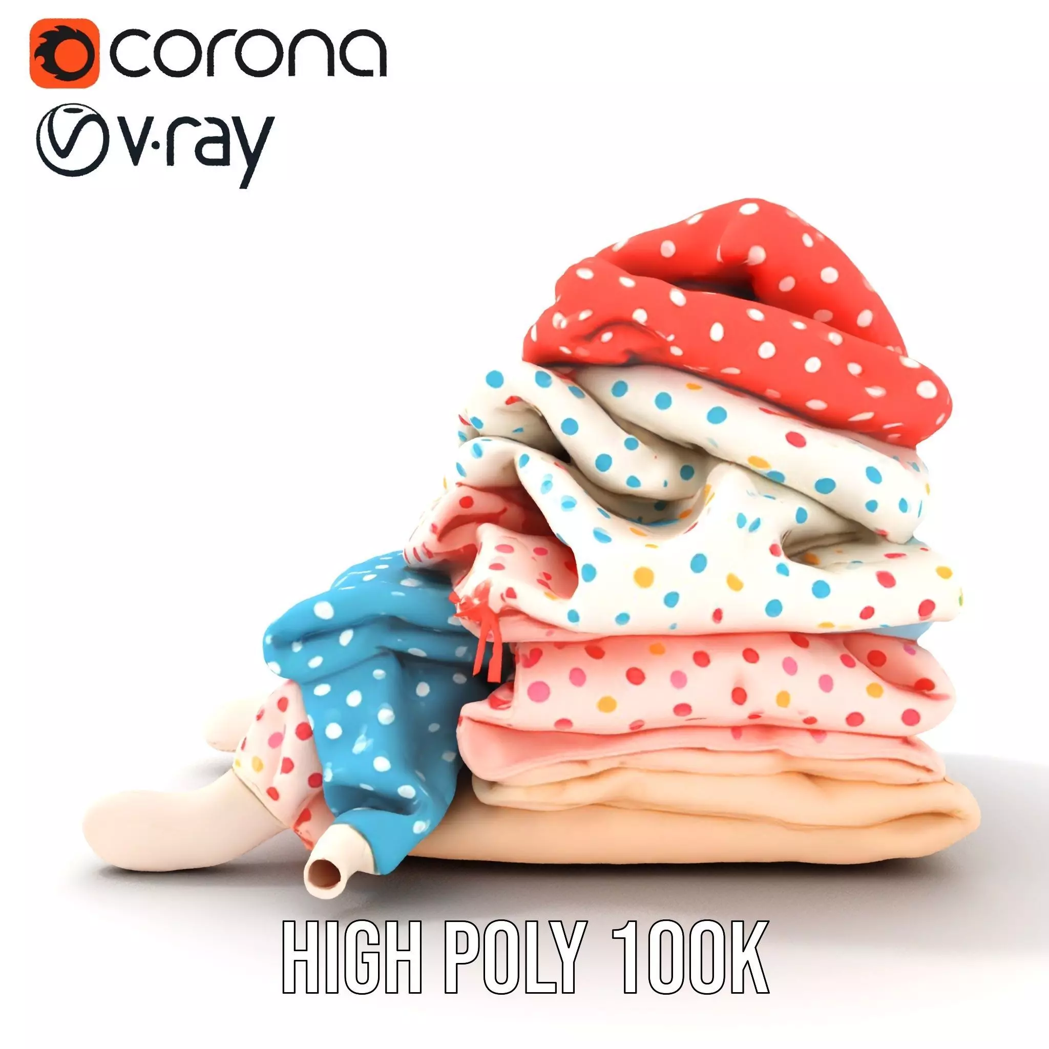 Colorful Polka Dot Fabric model pack Texture_23