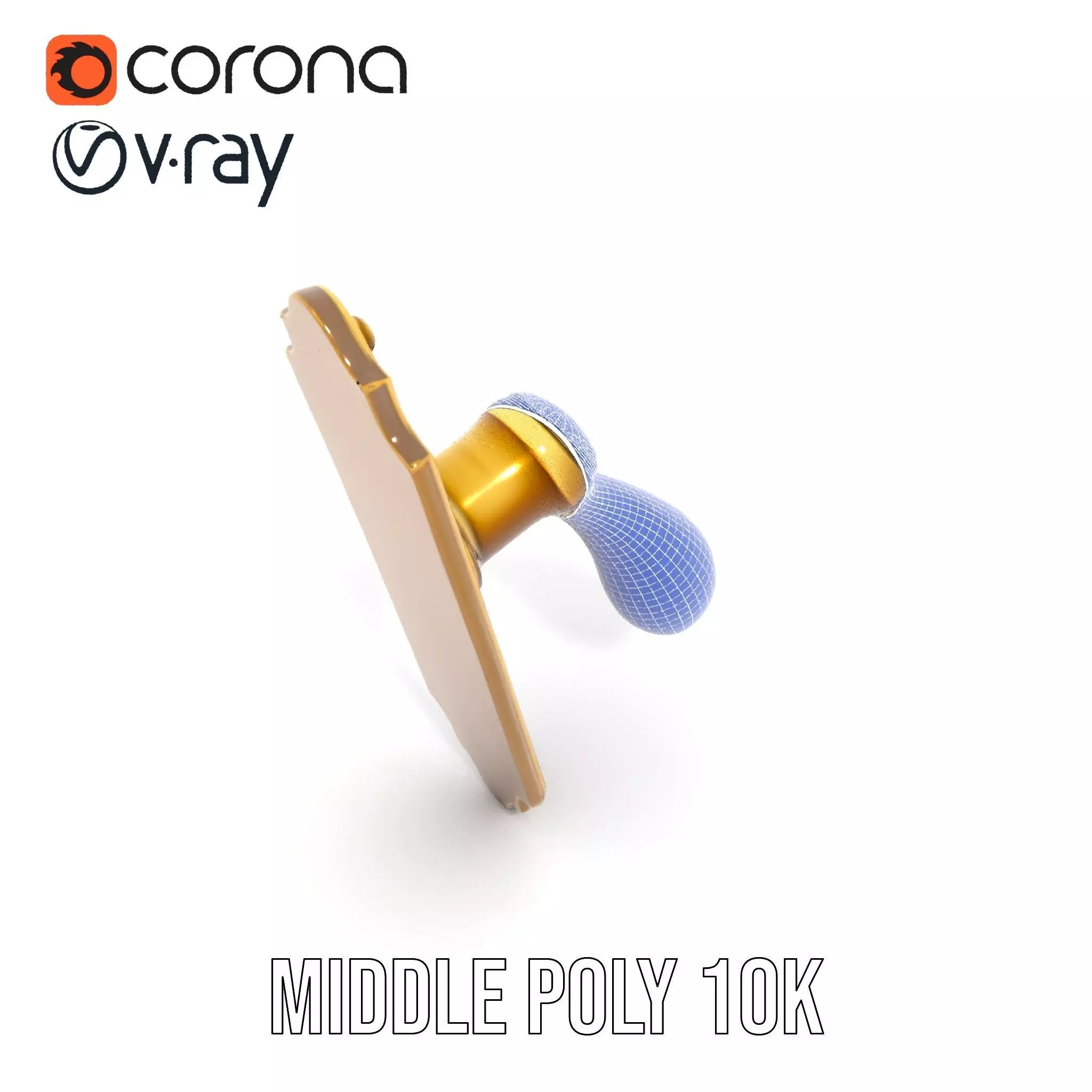 Ornate Brass Door Handle model pack Low-poly 3D model_29