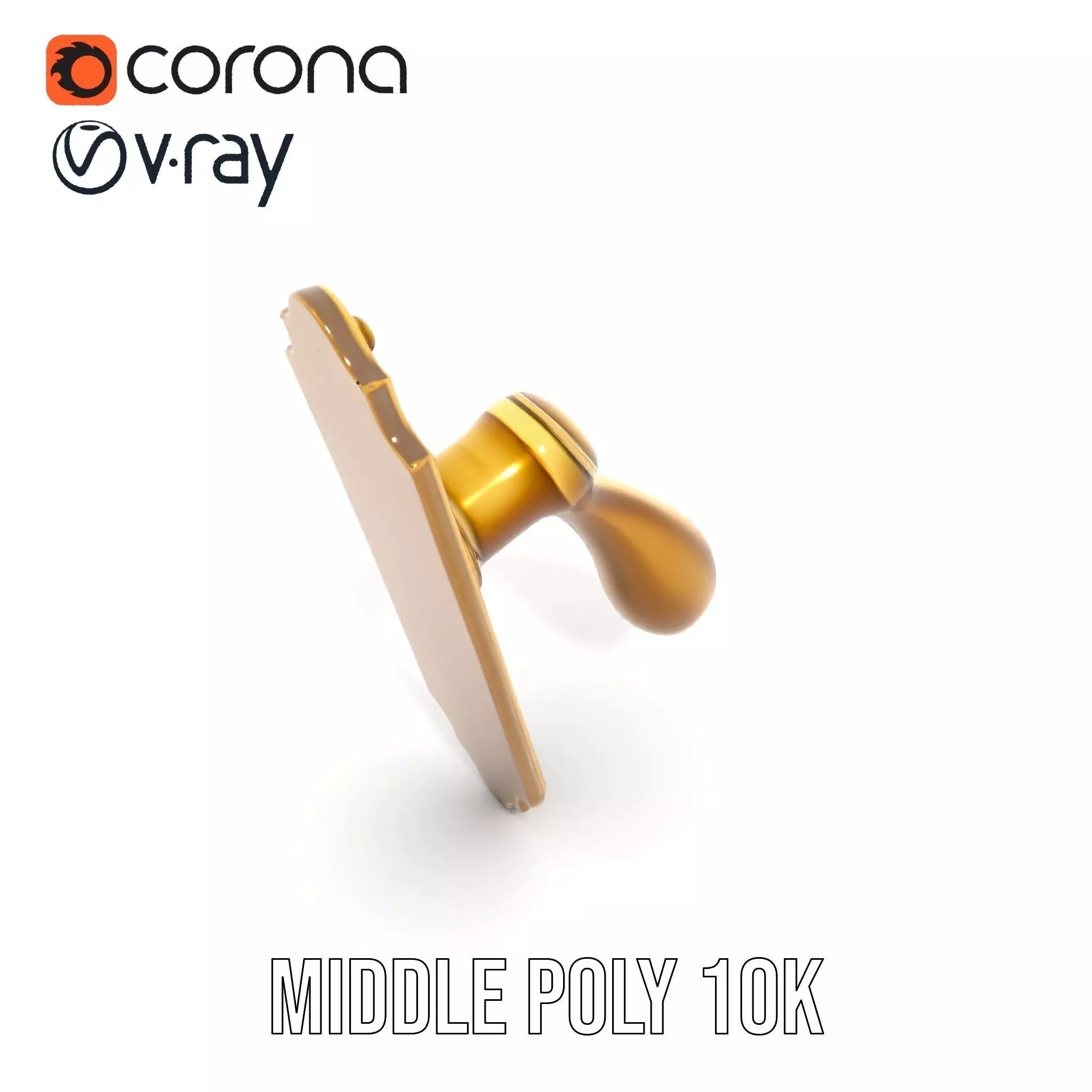 Ornate Brass Door Handle model pack Low-poly 3D model_15