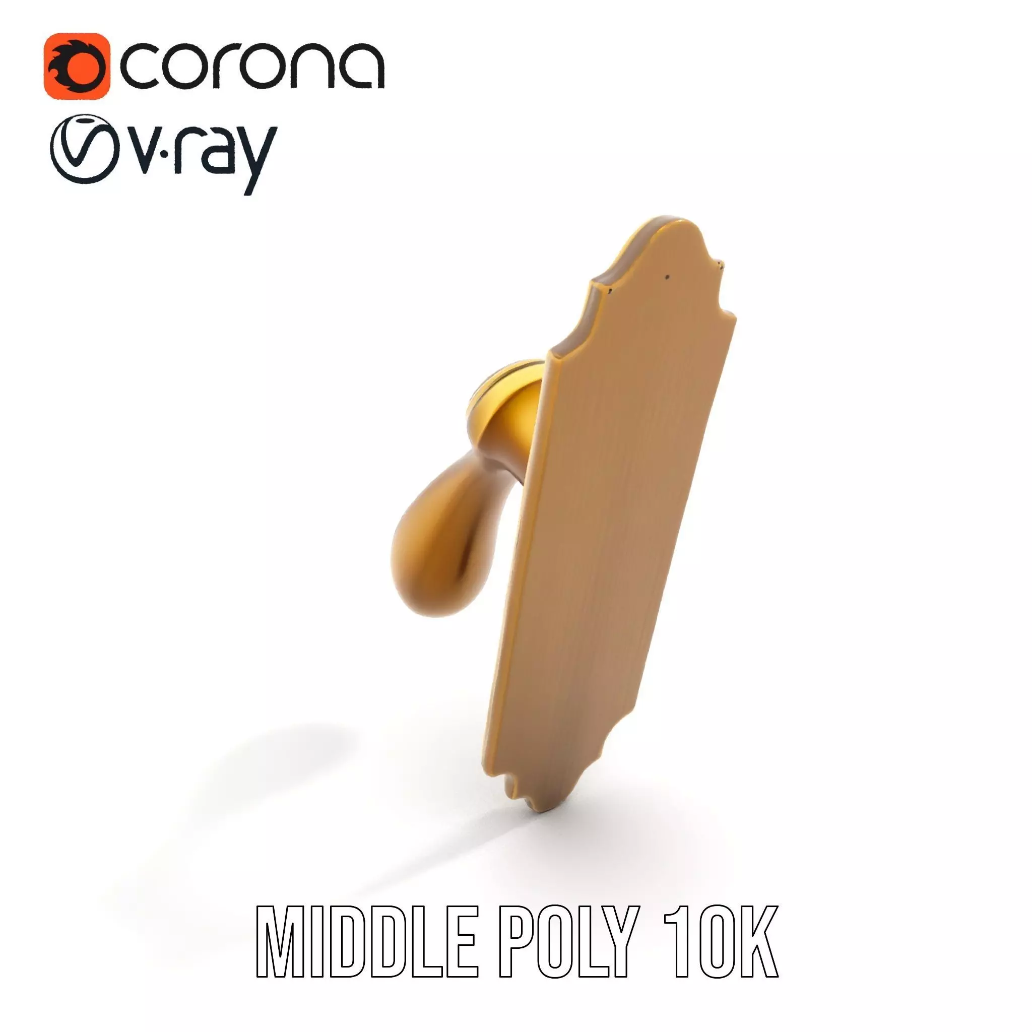 Ornate Brass Door Handle model pack Low-poly 3D model_5