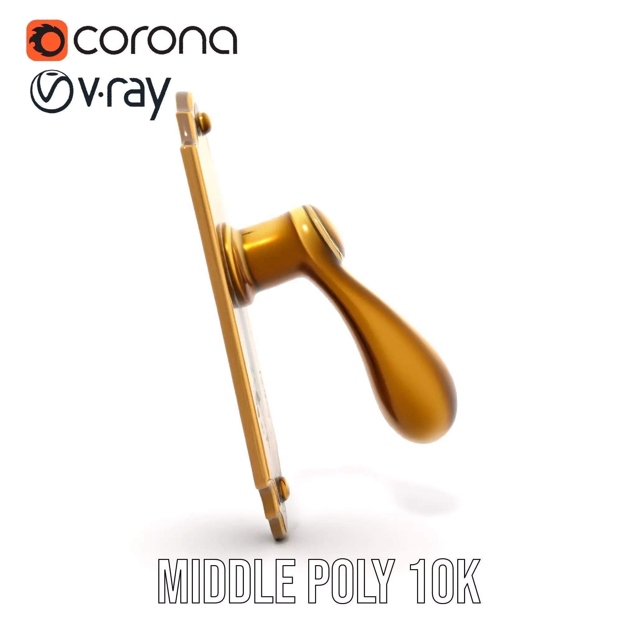 Ornate Brass Door Handle model pack Low-poly 3D model_23