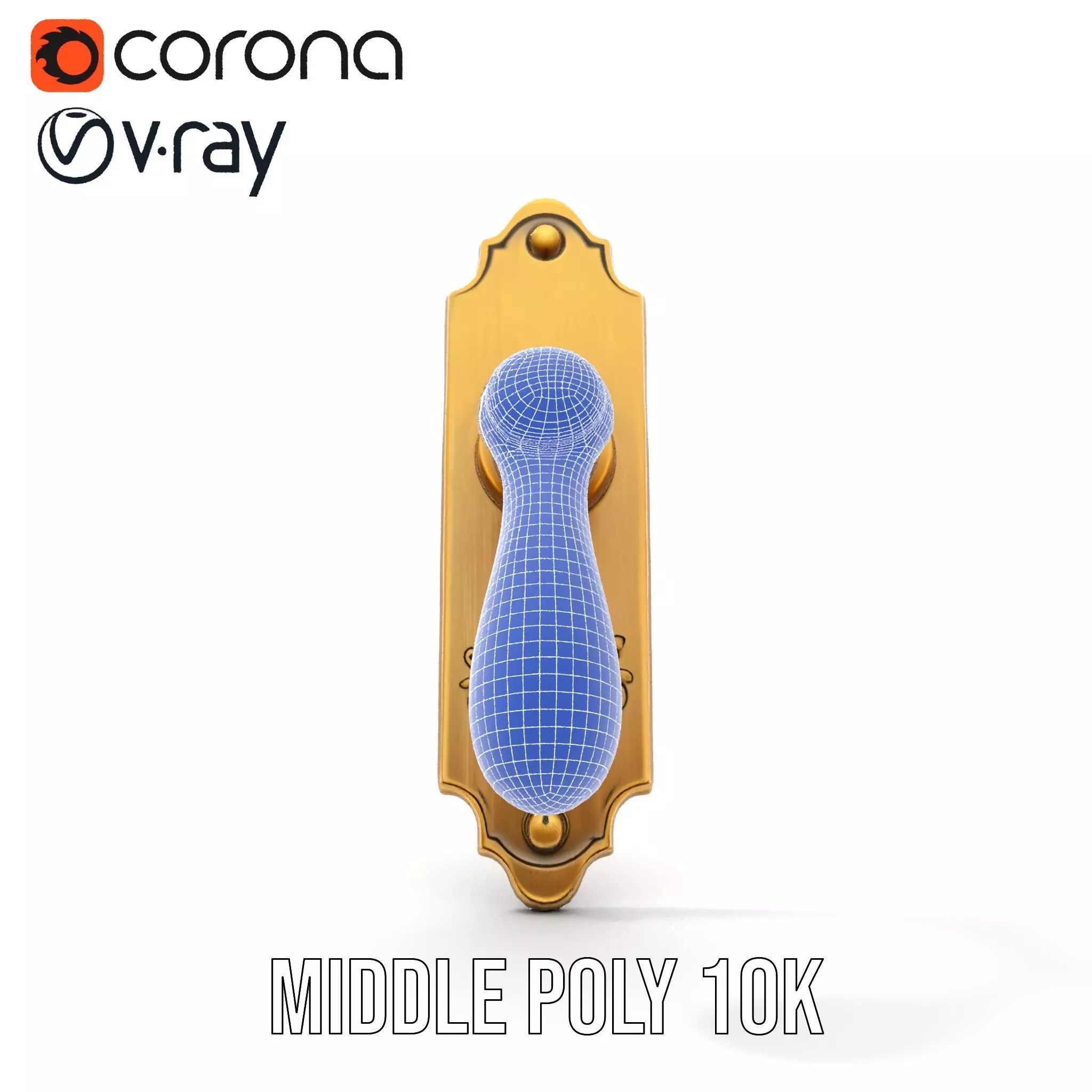 Ornate Brass Door Handle model pack Low-poly 3D model_21