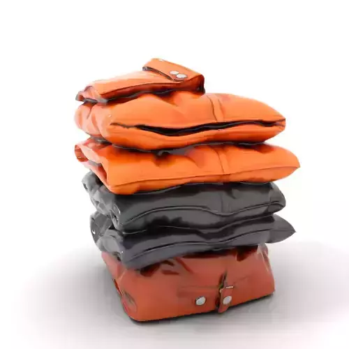 Stacked Leather Cushions model pack Low-poly 3D model Stacked Leather Cushions model pack Low-poly 3D model