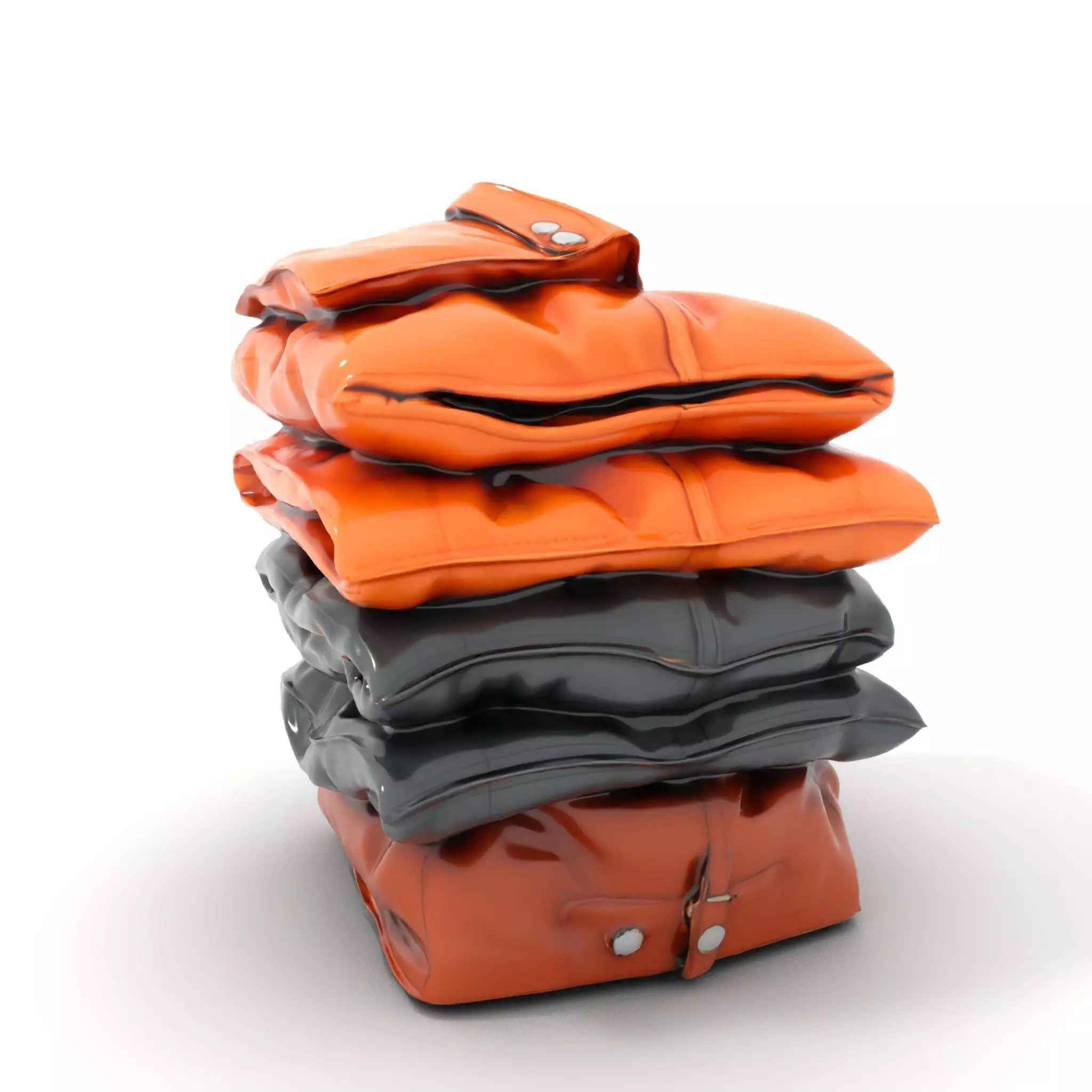 Stacked Leather Cushions model pack Low-poly 3D model_0