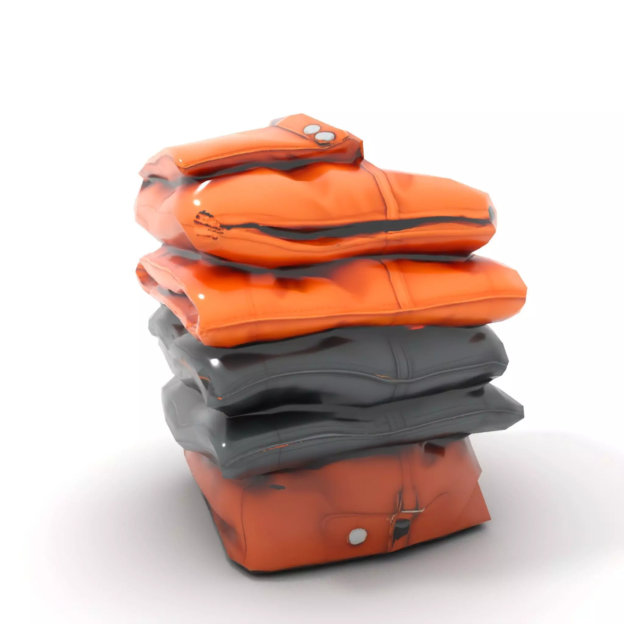 Stacked Leather Cushions model pack Low-poly 3D model_22