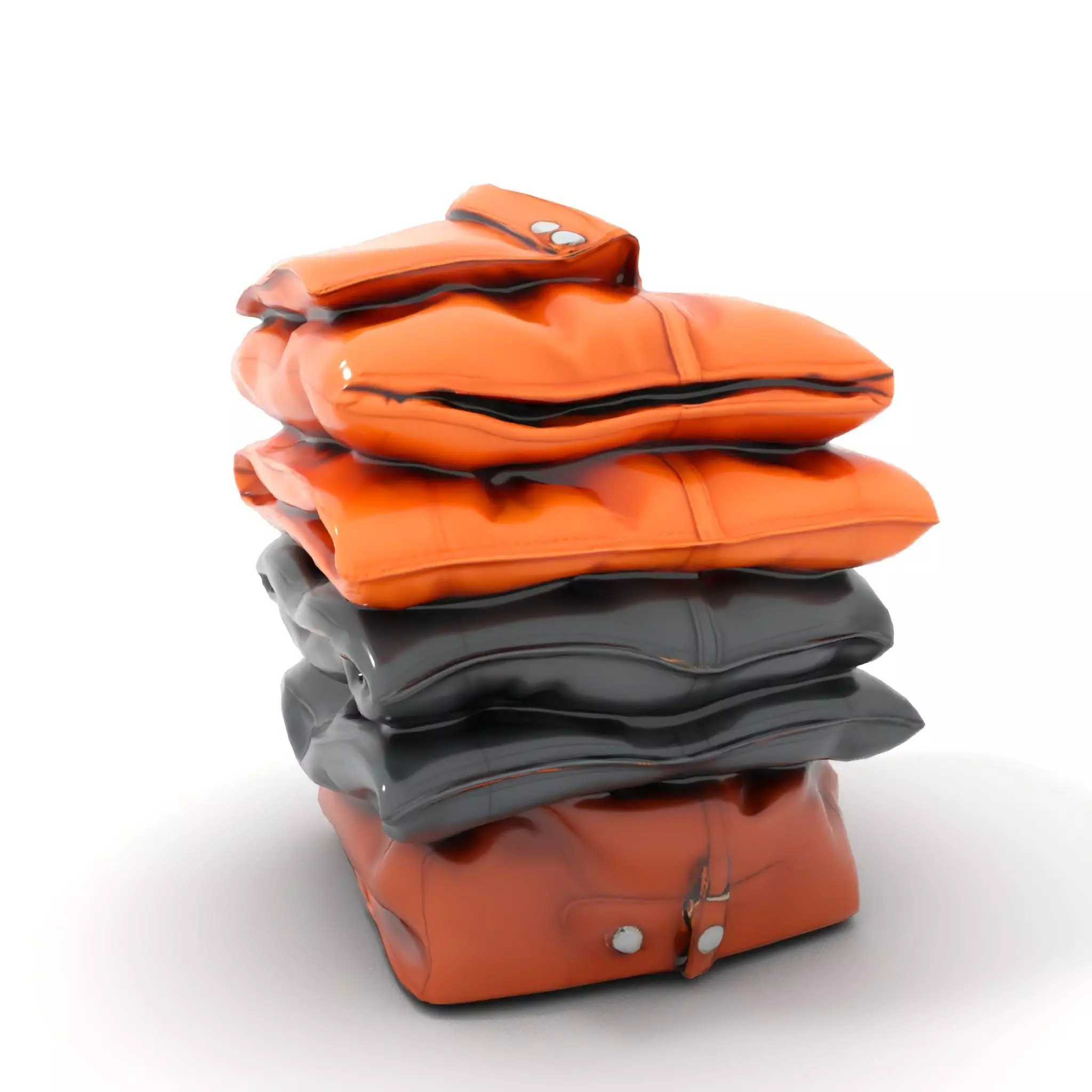 Stacked Leather Cushions model pack Low-poly 3D model_5