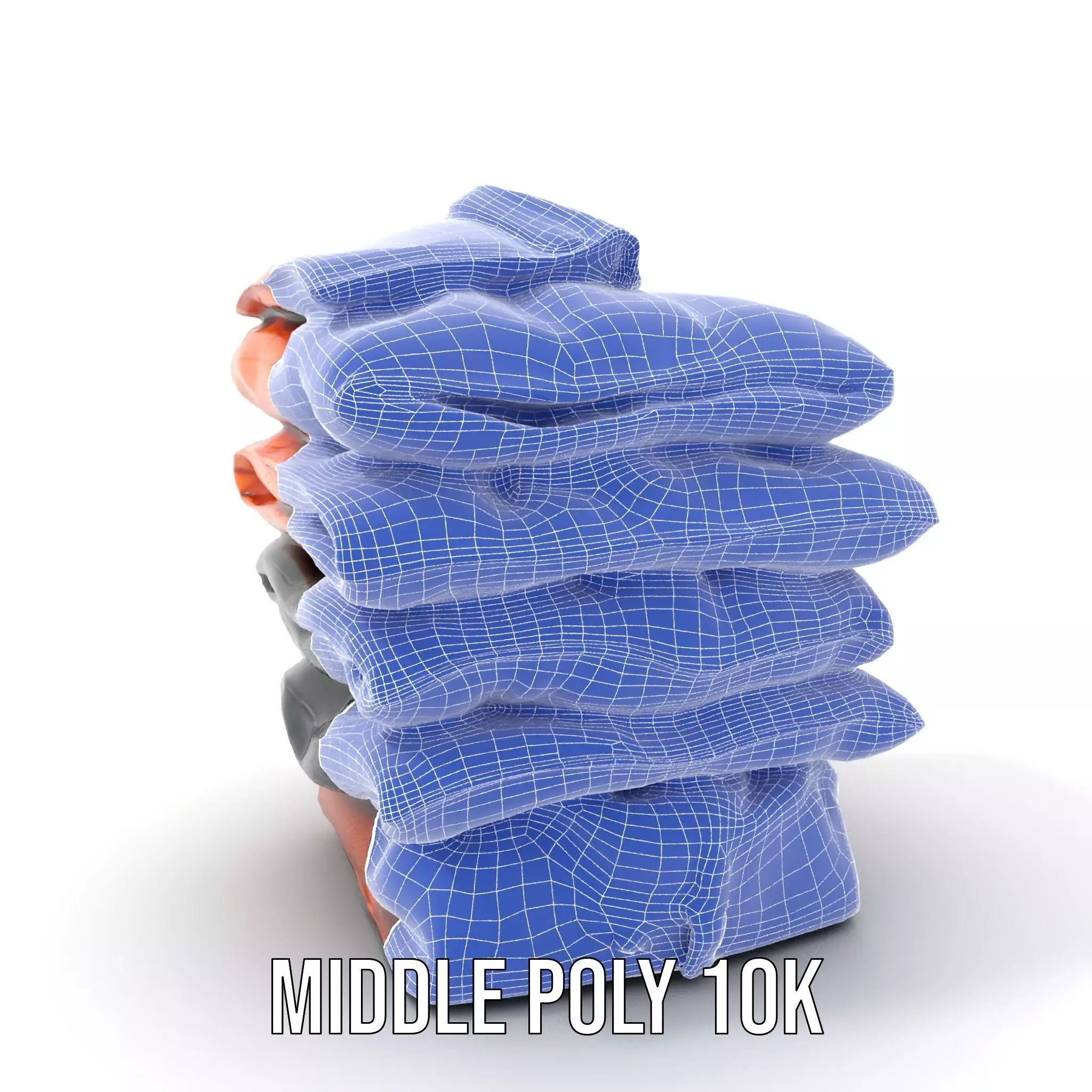 Stacked Leather Cushions model pack Low-poly 3D model_21